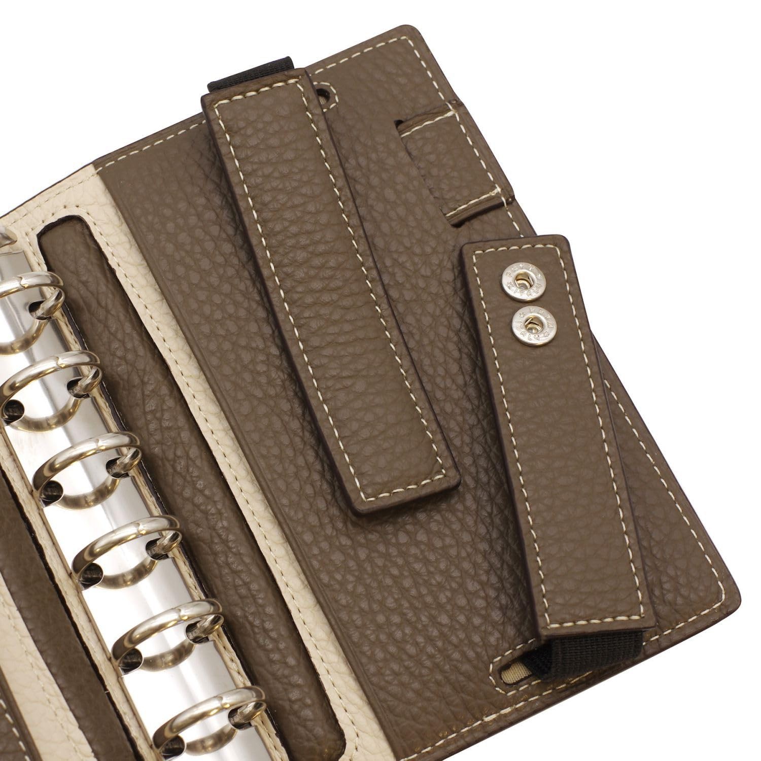 Breilio System Notebook Morbido Vertical Belt Mini 6 Ring Diameter 20 mm Beige G