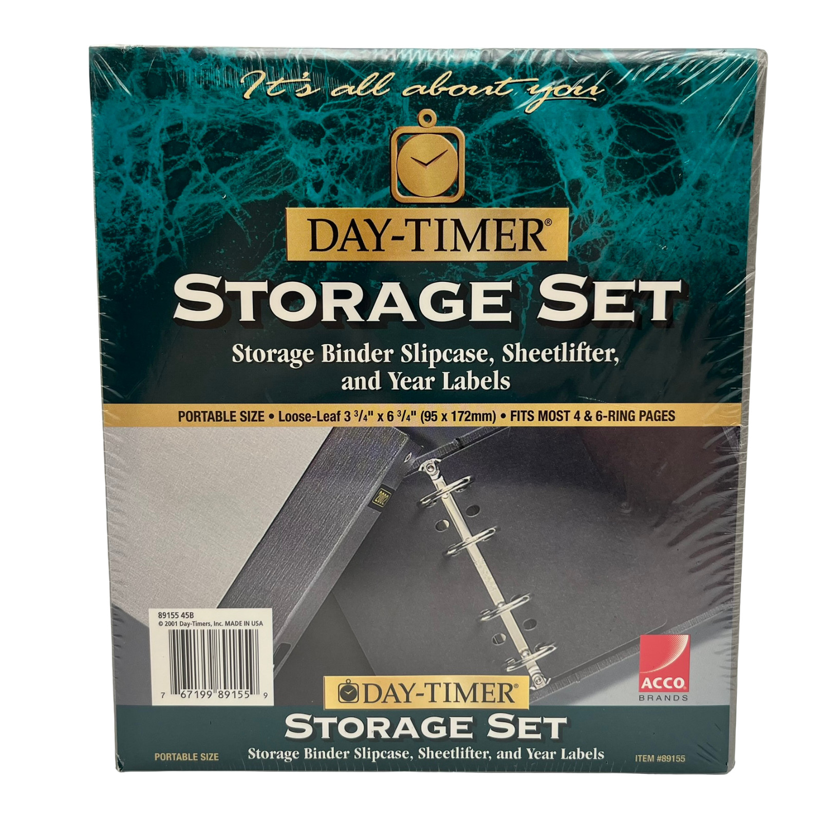 Day-Timer Storage Binder w/ Slipcase #89155 Portable Size Gray New Sealed
