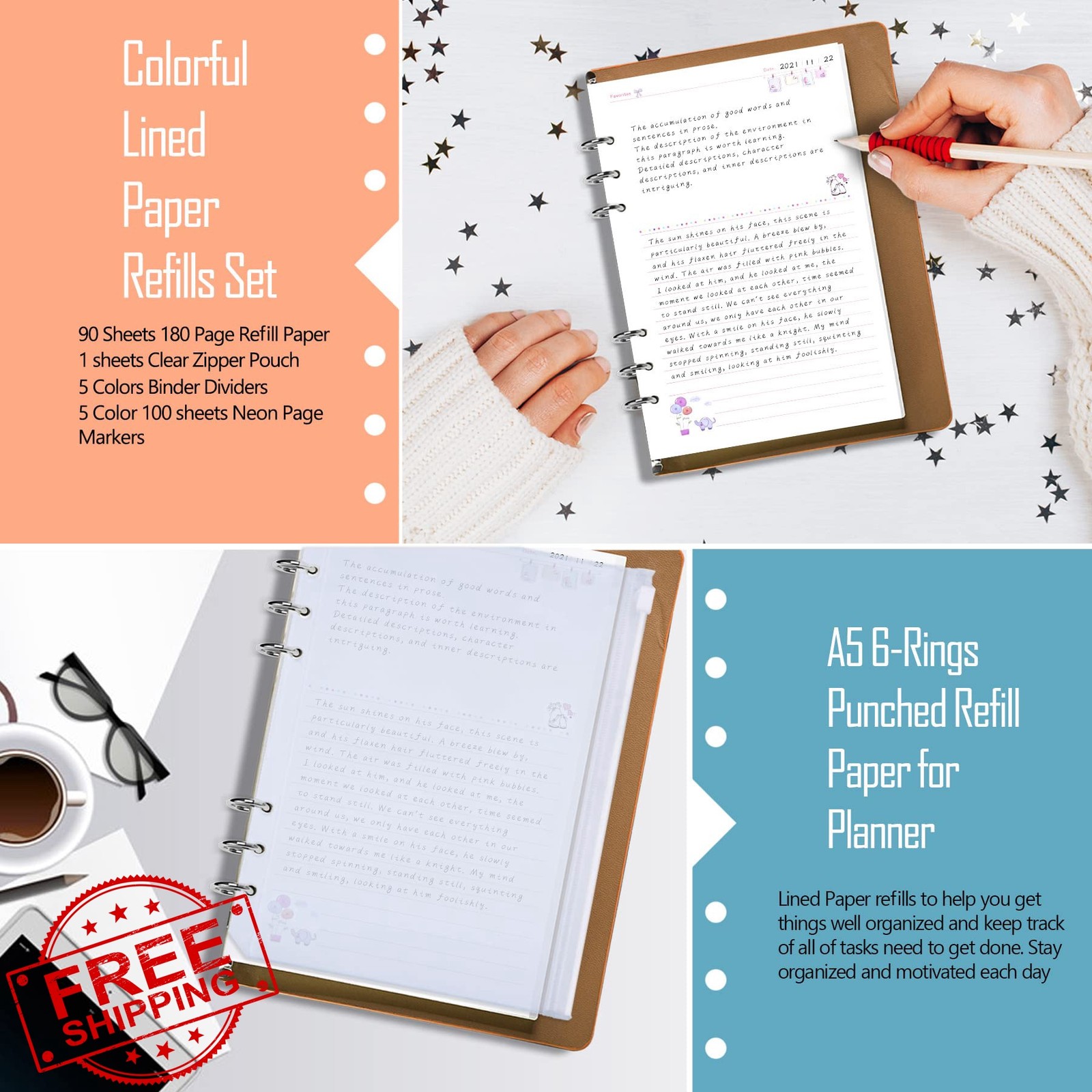 Rancco A5 Memopad Colorful Binder Paper 90pg
