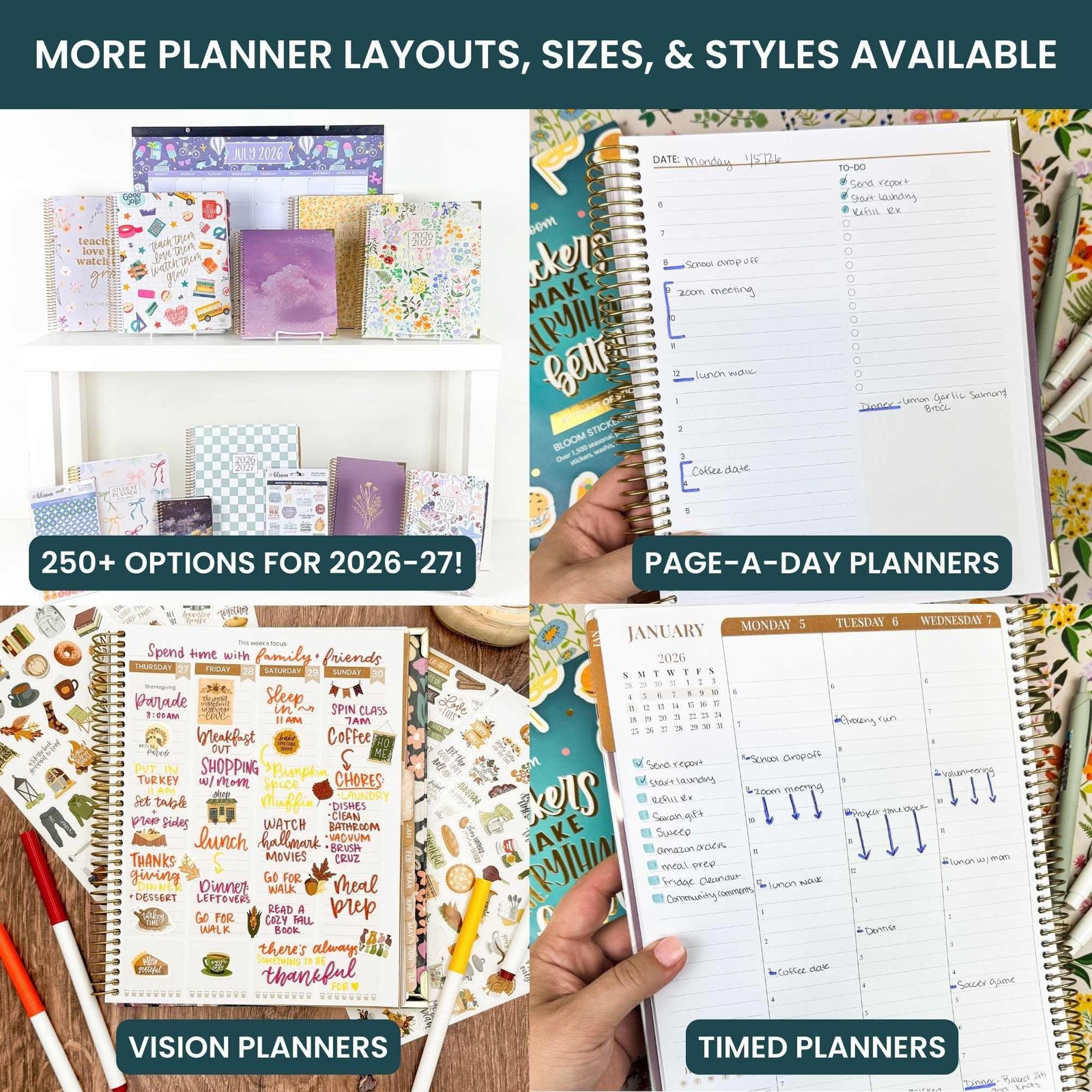 2026-2027 Planner – Academic Year Monthly & Weekly Soft Cover Planner For Women