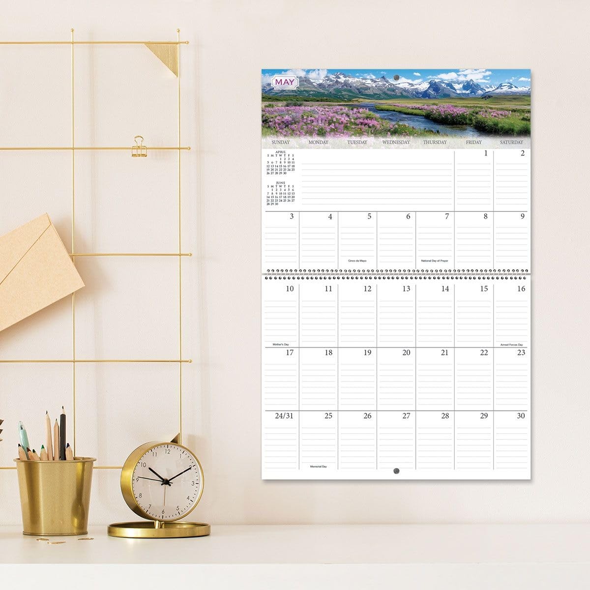 2026 Seasons Big Grid Wall Calendar, 12-Inch x 9-Inch Size 2026
