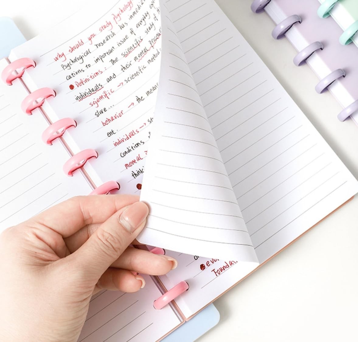 Junior Size Lined Paper Refills 100 Sheets 8-Disc 5 Dividers 5.8×8.5 Inch