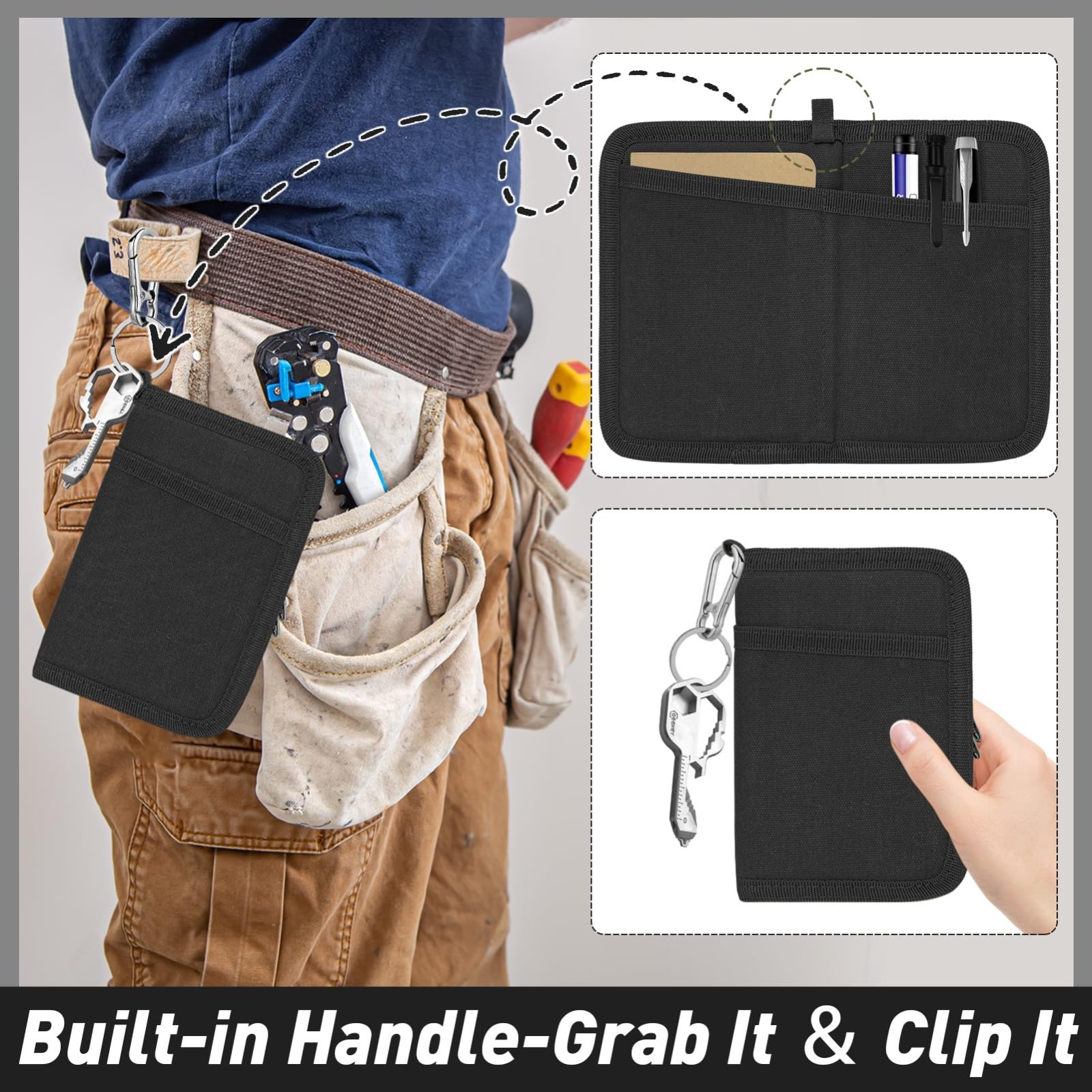 Waxed Canvas Journal Cover for Field Notes & Moleskine, YKK Zipper, Water Resist