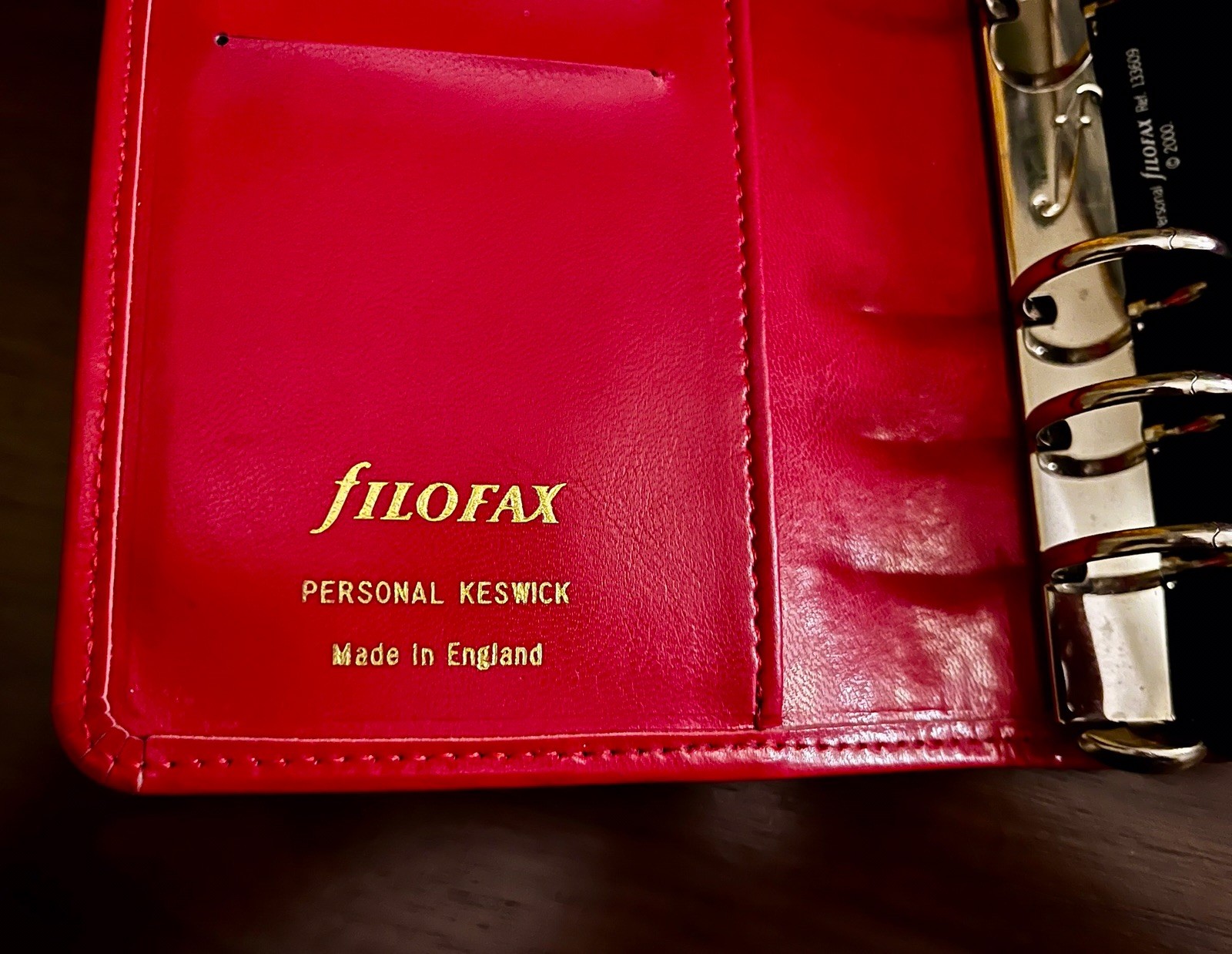 Vintage Filofax Personal Keswick 6-Ring Organizer Planner Red EUC