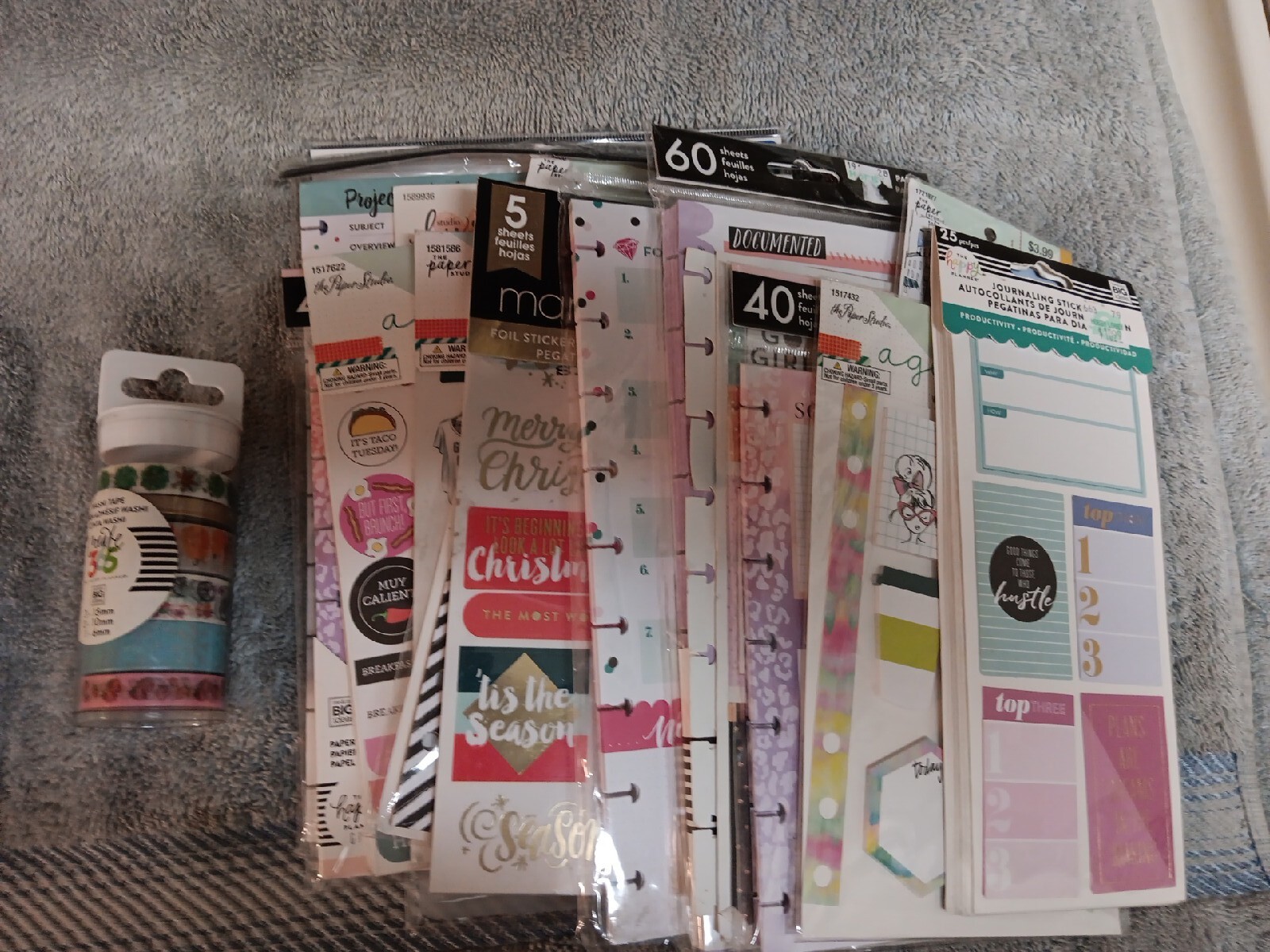 Happy Planner, Agenda 52, Big Idea Sticker Books And Tape 15 Pcs