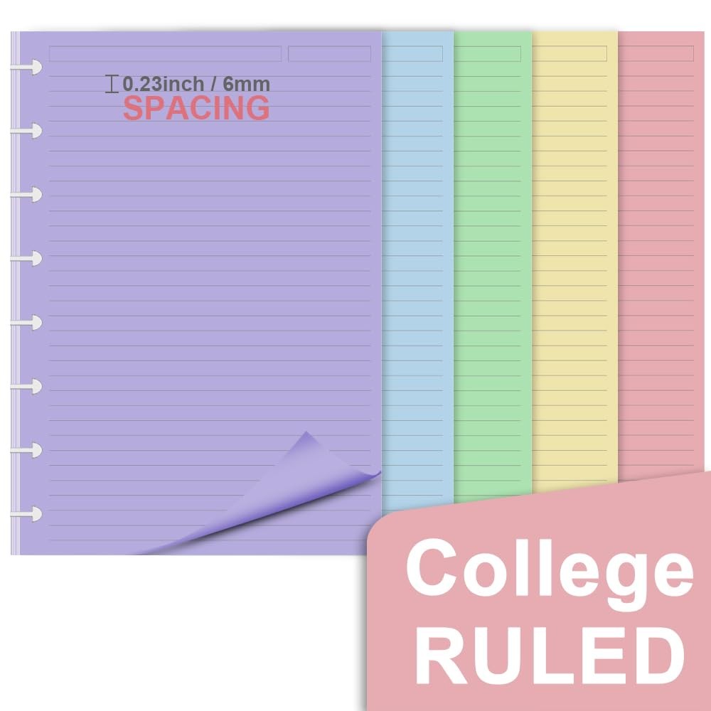 (3-Pack) Junior Size TUL 300 Sheets, White, Blue, Pink, Yellow, Green