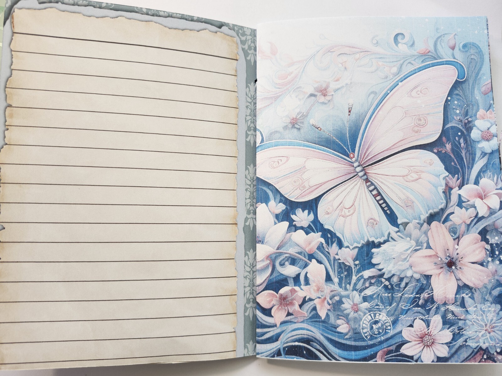 Junk Journal Booklet “BEAUTIFUL BUTTERFLIES” HANDMADE Cards, Pockets, Ephemera