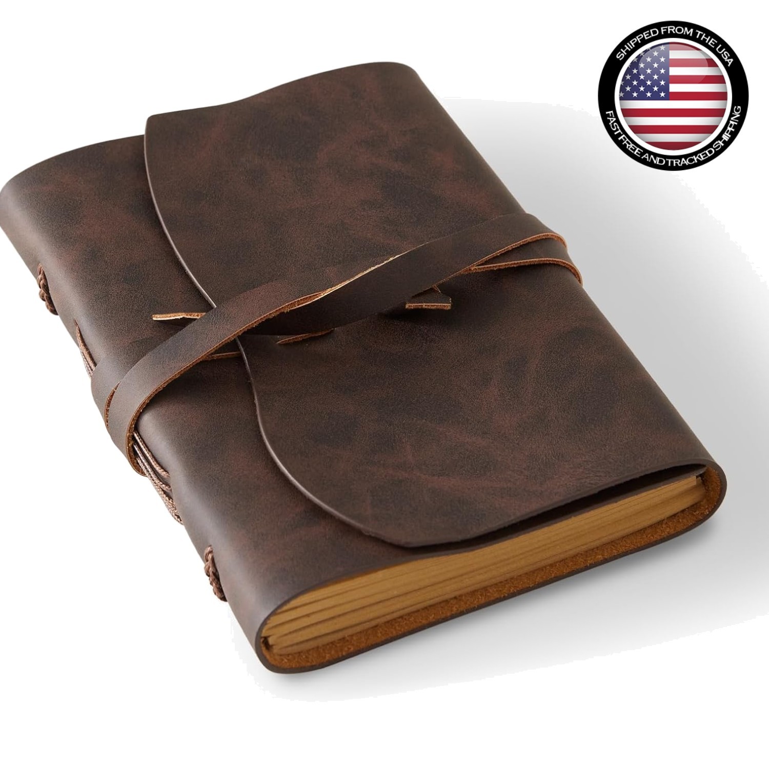 Vintage Leather Notebook – 4.8″x6.5″ Daily Planner for Travelers