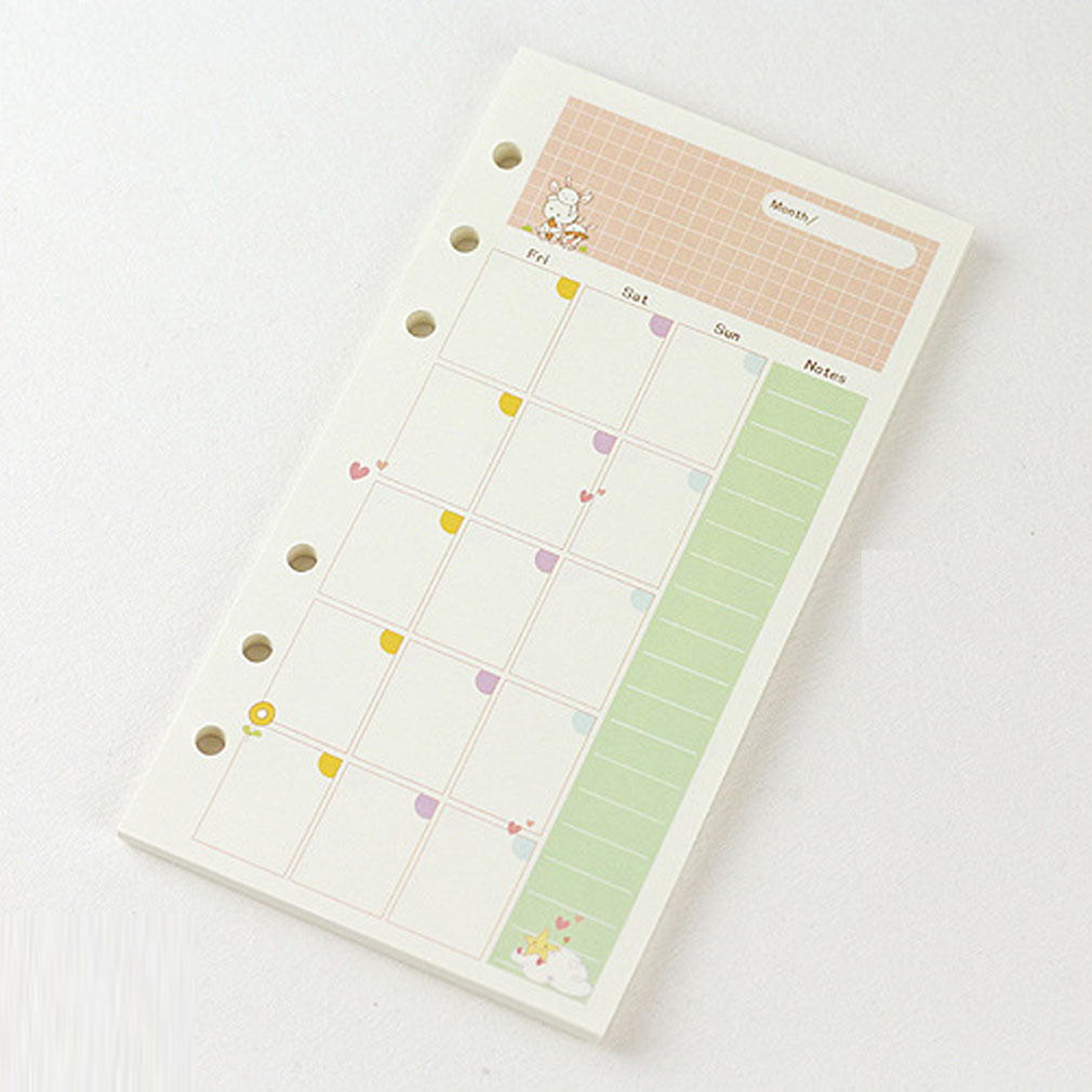 New A5/A6 Month Week Ruled Colourful Planner Diary Refill Schedule Organiser #B9