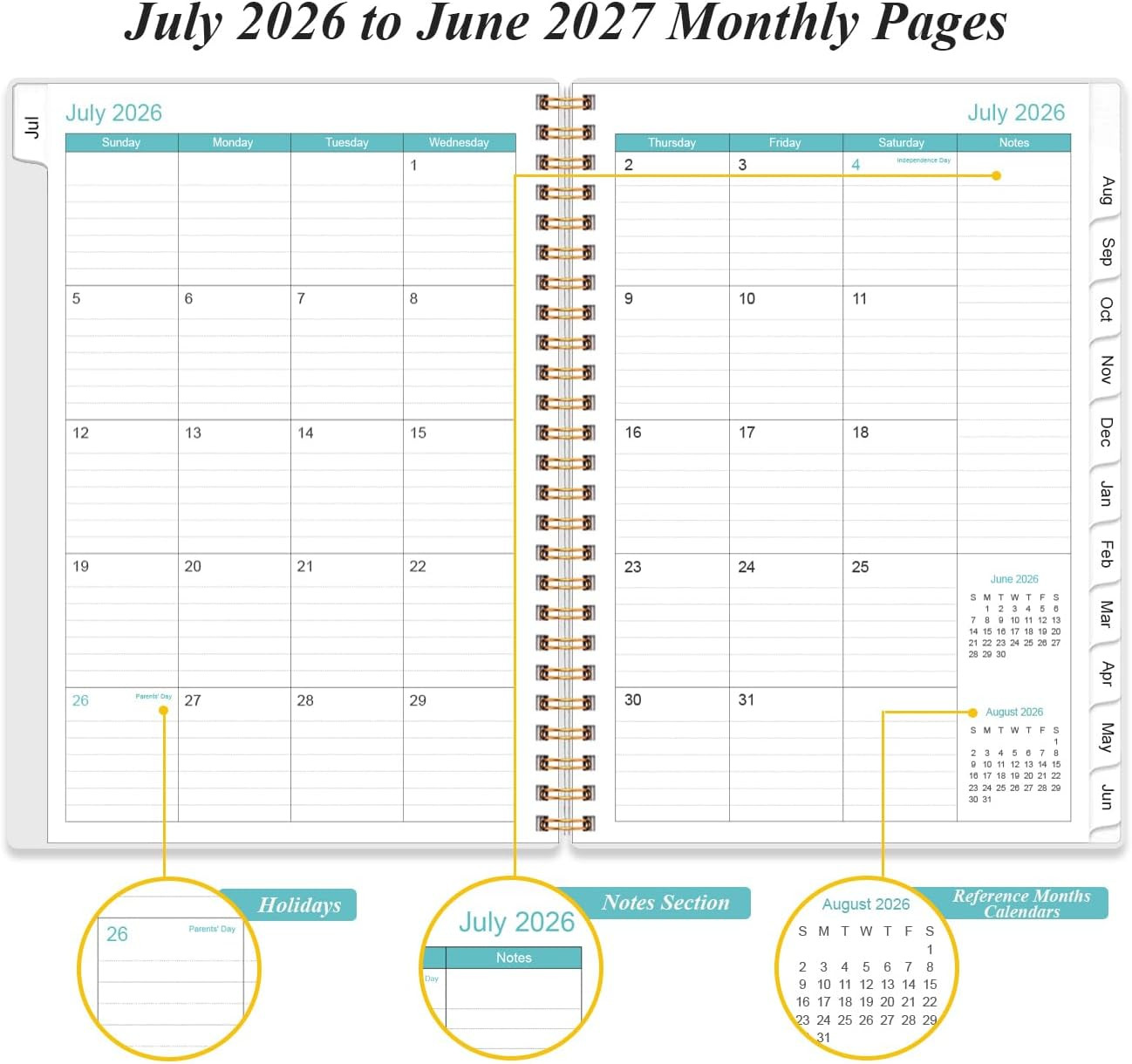 2026-2027 Appointment Book – 2026-2027 Daily Hourly Planner from July 2026 – Jun