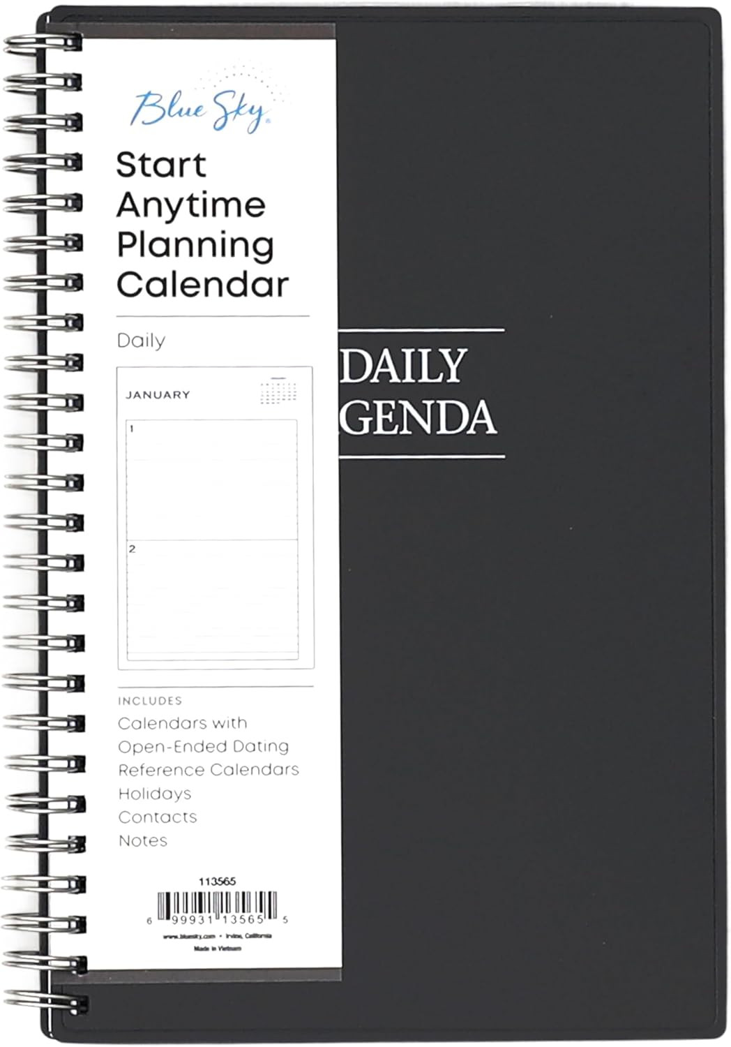 Undated Daily Planner, Flexible Cover, Twin-Wire Binding, 5.5″ X 8.5″, Passages