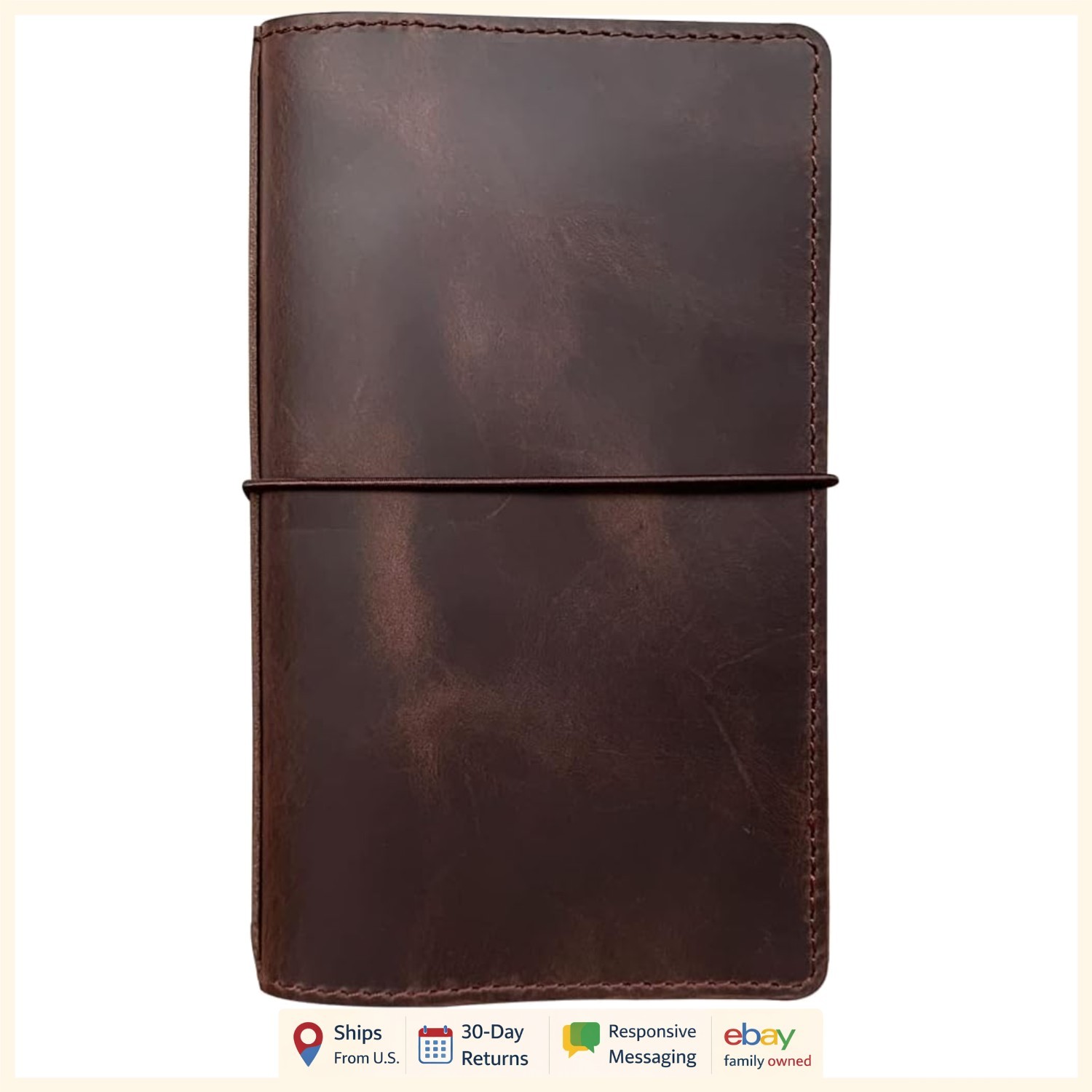 Travelers Leather Notebook Cover with Pen Loop and Multiple Insert Options
