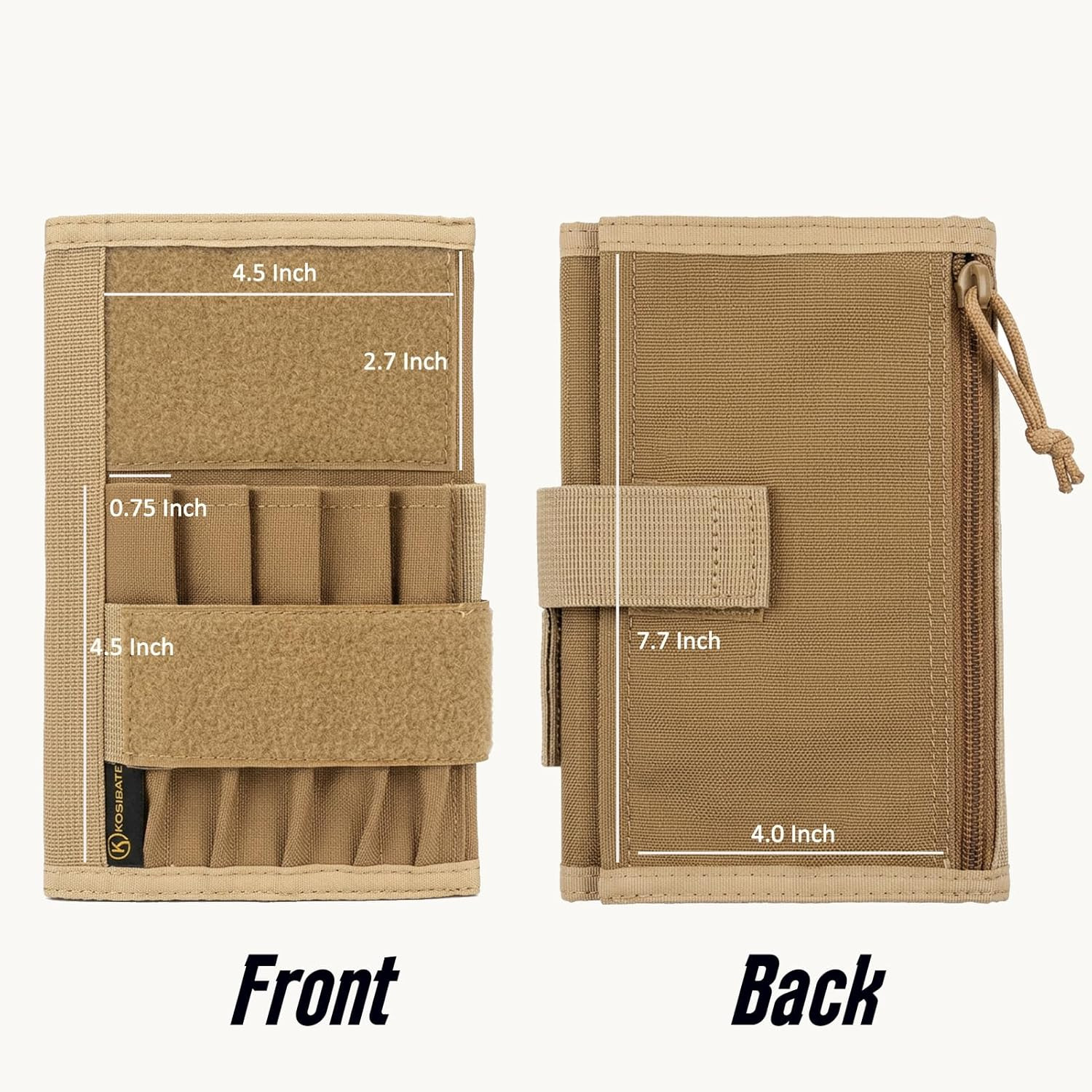 Tactical Notebook Cover for 5″ X 8″ Field Notebook, Military Army Greenbook Cove