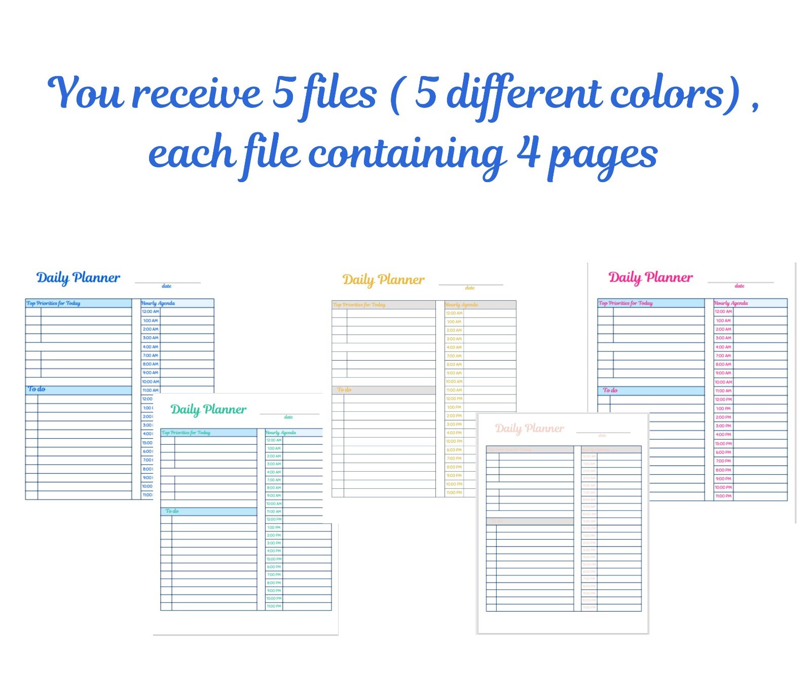 Printable PDF Digital Planner Bundle Letter size For 2025