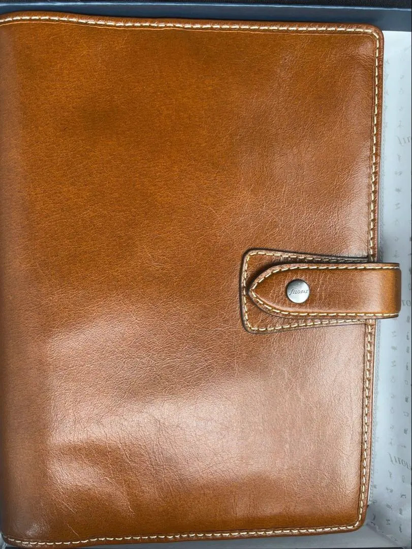 Filofax Malden A5 Organizer Ochre Brown Ring Binder Planner New Japan