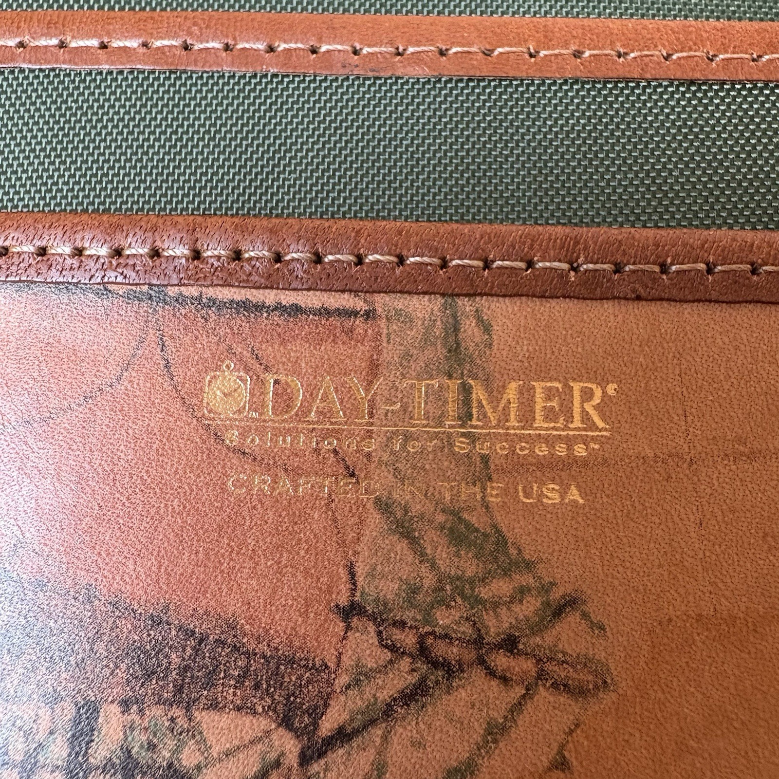 Day-timer Leather Planner Cover Zippered Map Cartography Organizer Engraved SLS