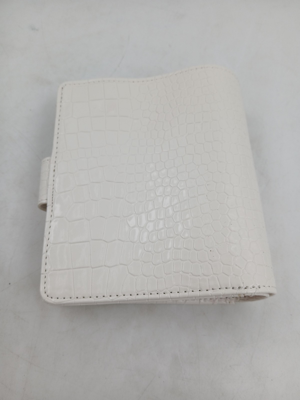 Budget Baes A6 Cash Envelope Binder Wallet White Croc Faux Leather 6 Ring PU