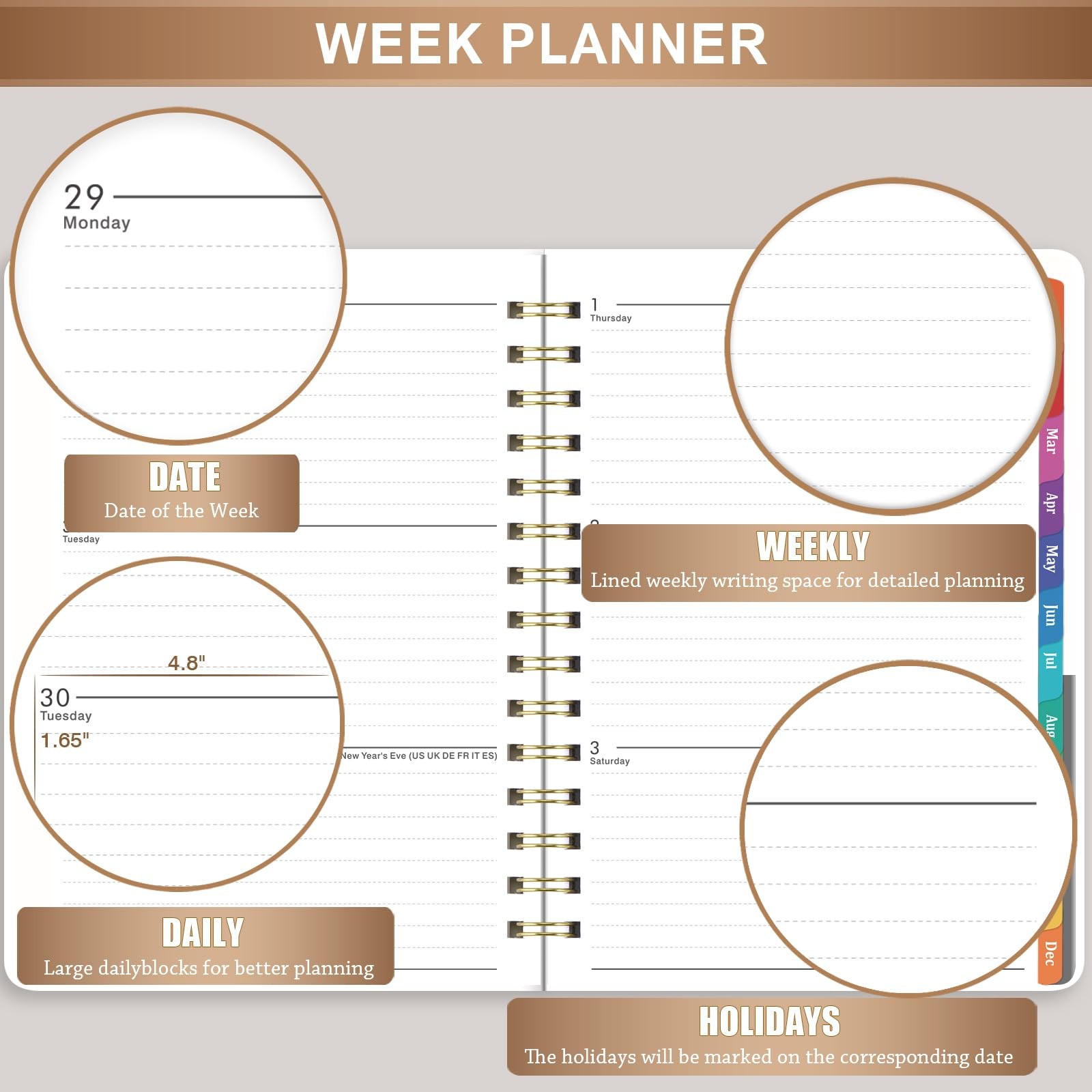 Planner 2026 – Planner/Calendar 2026, Jan. 2026 – Dec. 2026, Weekly Monthly