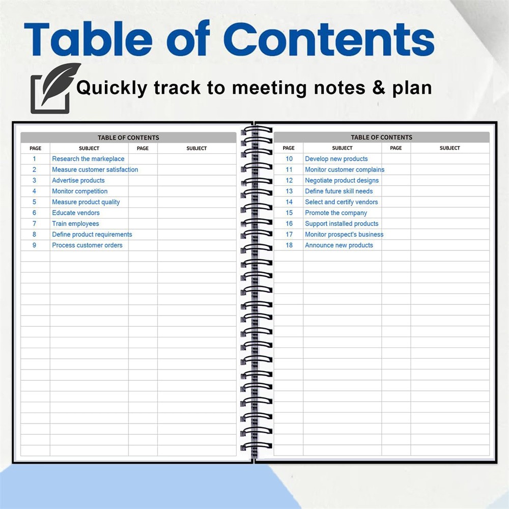 B5 Notebook for Work Organization Work notebook with action item Office Supplies