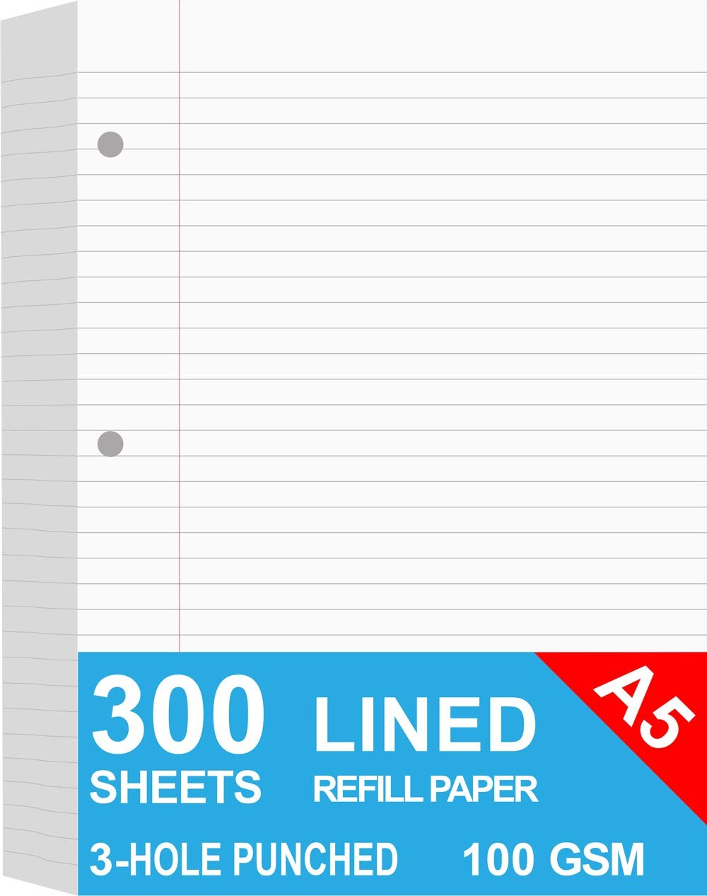 (3-Pack) A5 Filler Paper, 3 Hole Planner Refills, Organizer, Loose-leaf Binde…