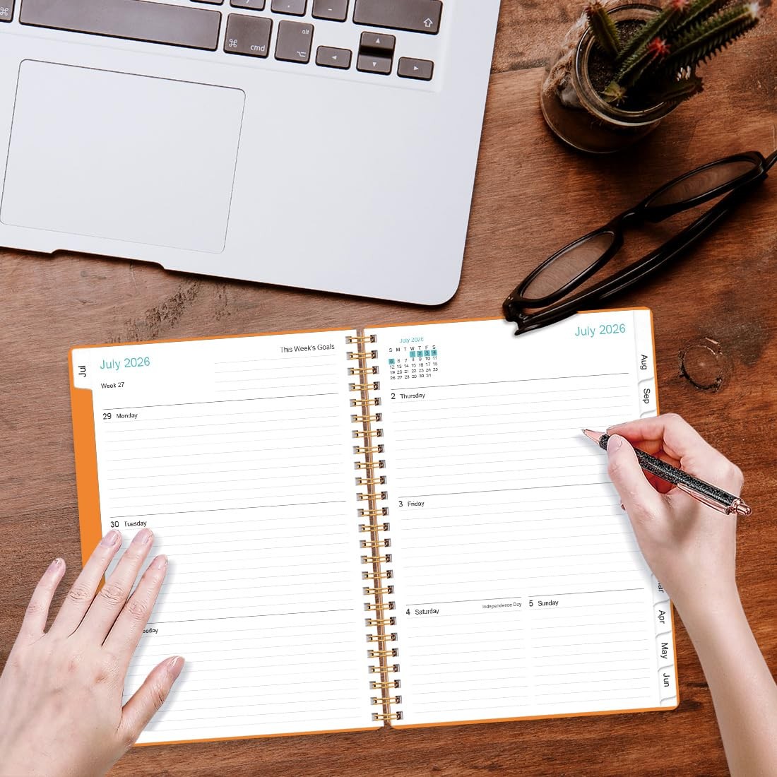 2026-2027 Planner – from July 2026 – 6.4″ x 8.5″, Orange-A