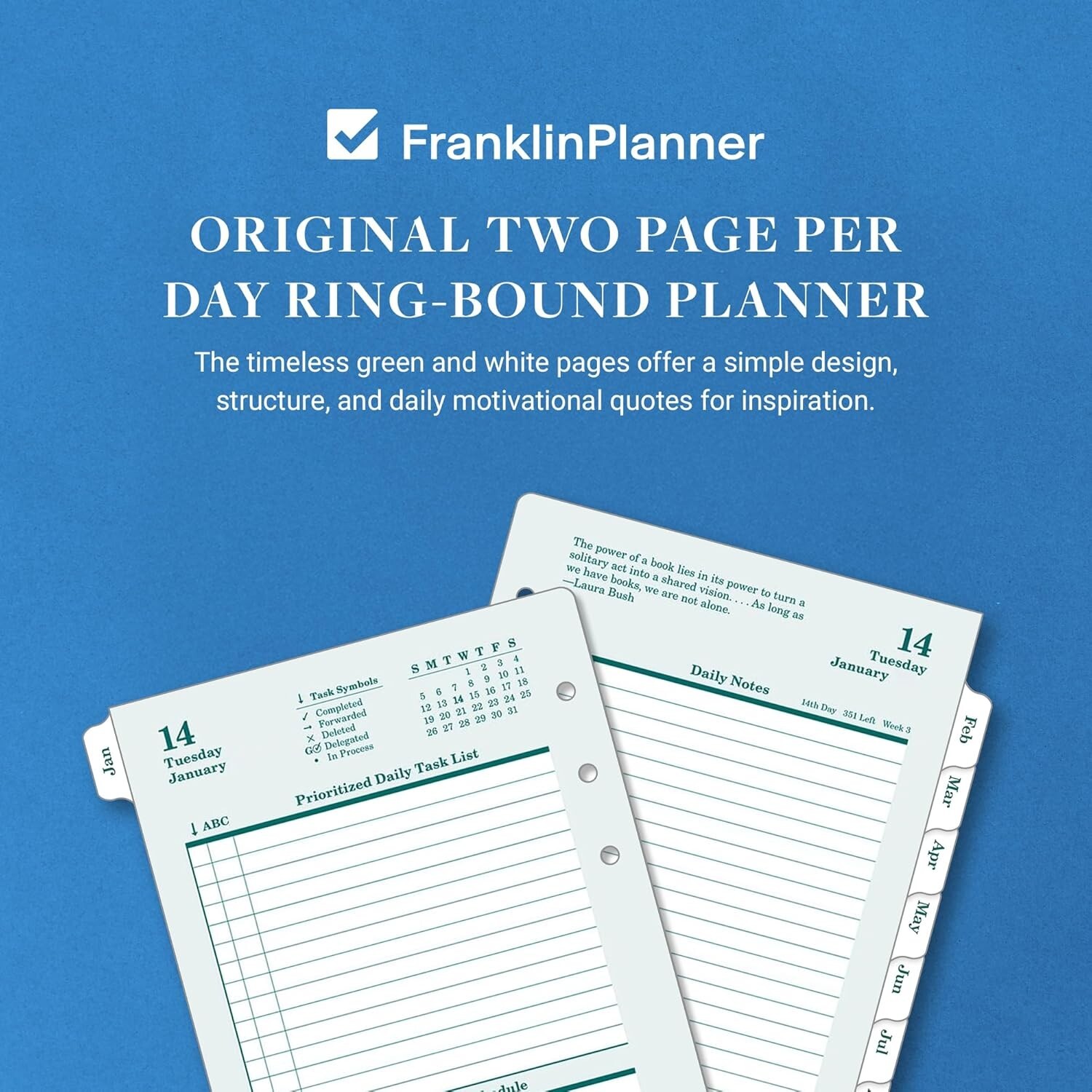 2025 Pocket Size Planner – Two Pages Per Day with Quotes for Daily Motivation