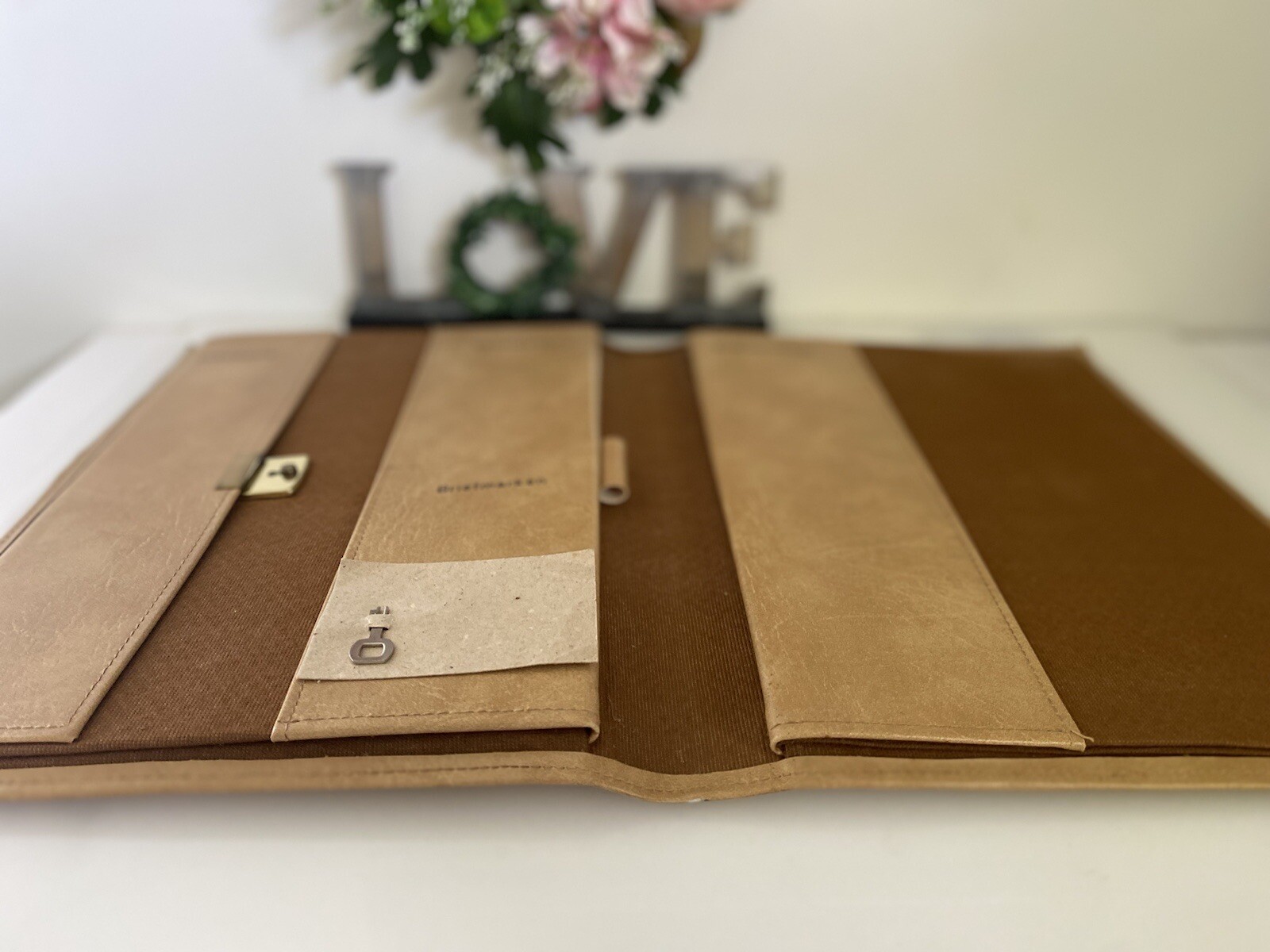Vintage Business Leather Art Folio Padfolio Cover Embossed Tooled Deer Handmade