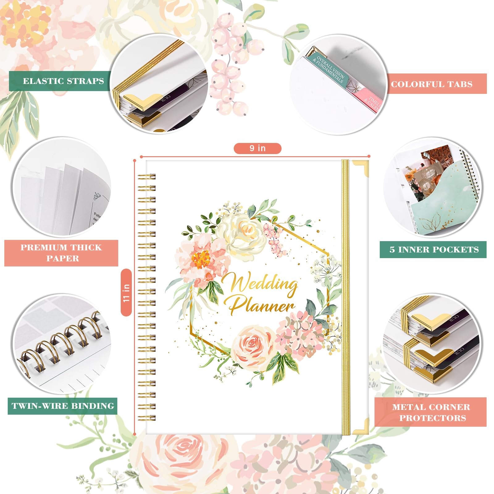 Wedding Planner – Wedding Planner Book and Organizer for the Bride with 5 Tabbed