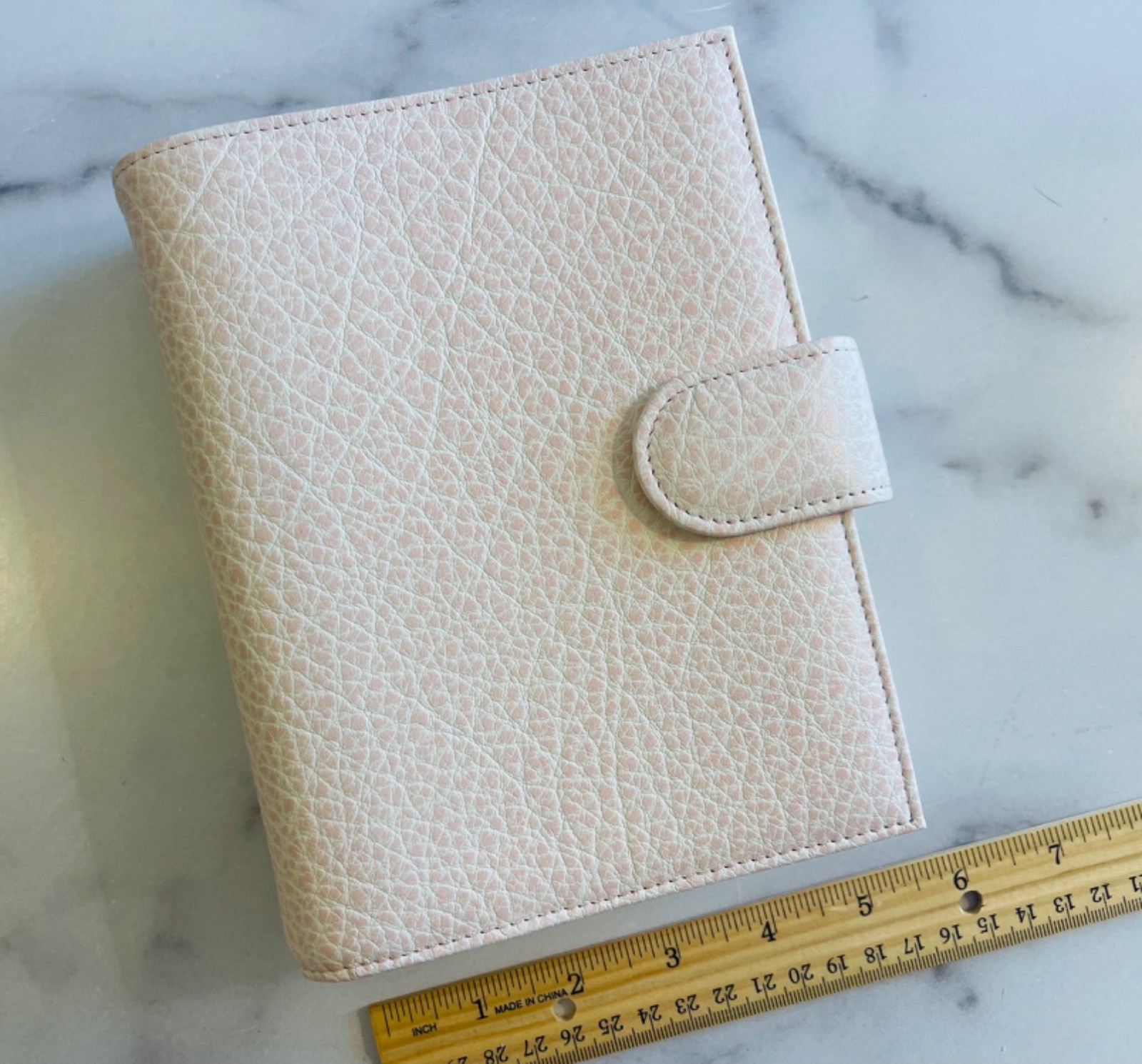 Van Der Spek TM Standard 30mm ring Leather planner -RARE TM Rose-New in box (A6)