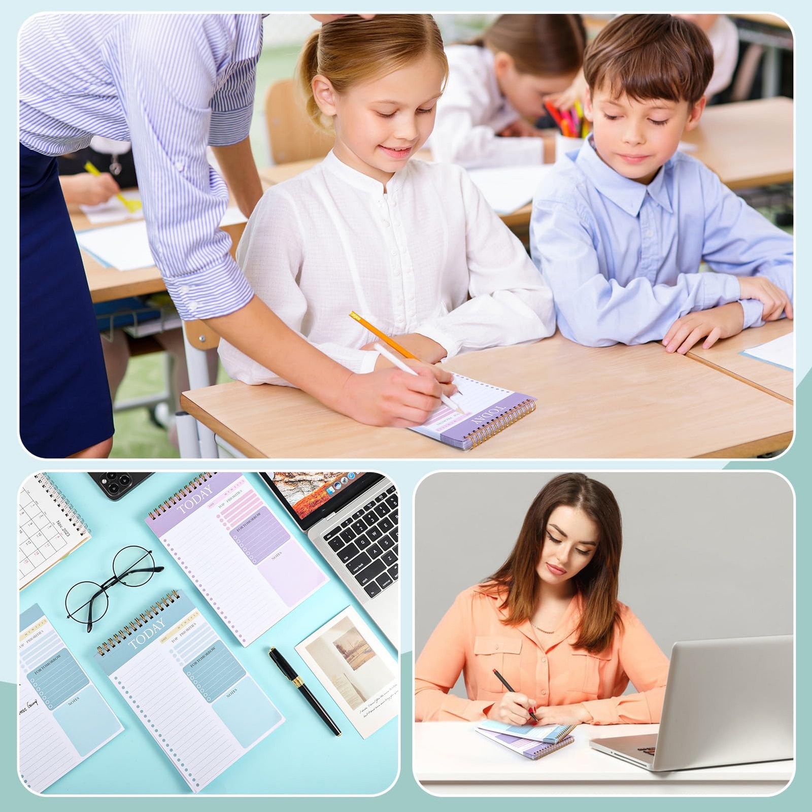2 Packs To Do List Notepad, 104 Pages To Do List Notebook A5 Undated Daily Plann