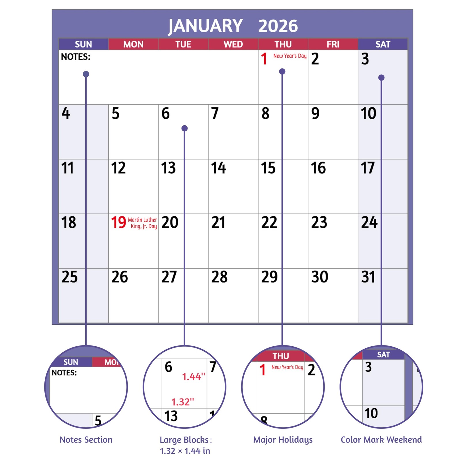 2026 Dry Erase Calendar – Large Yearly Wall calendar 2026, 38.2” x 25.2”,…