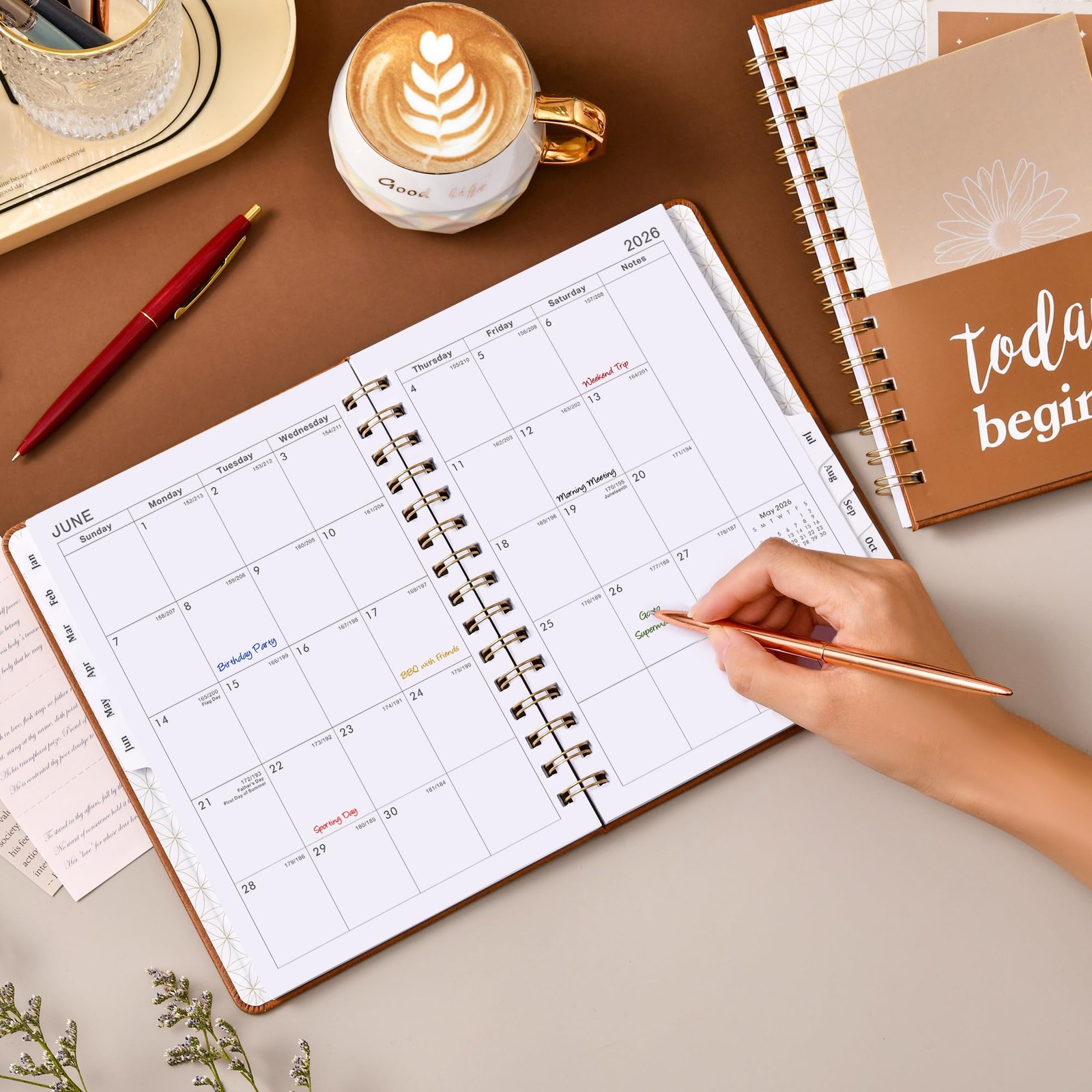 2026 Planner – 2026 Weekly and Monthly, Jan. 5.75″ x 8.25″, Brown