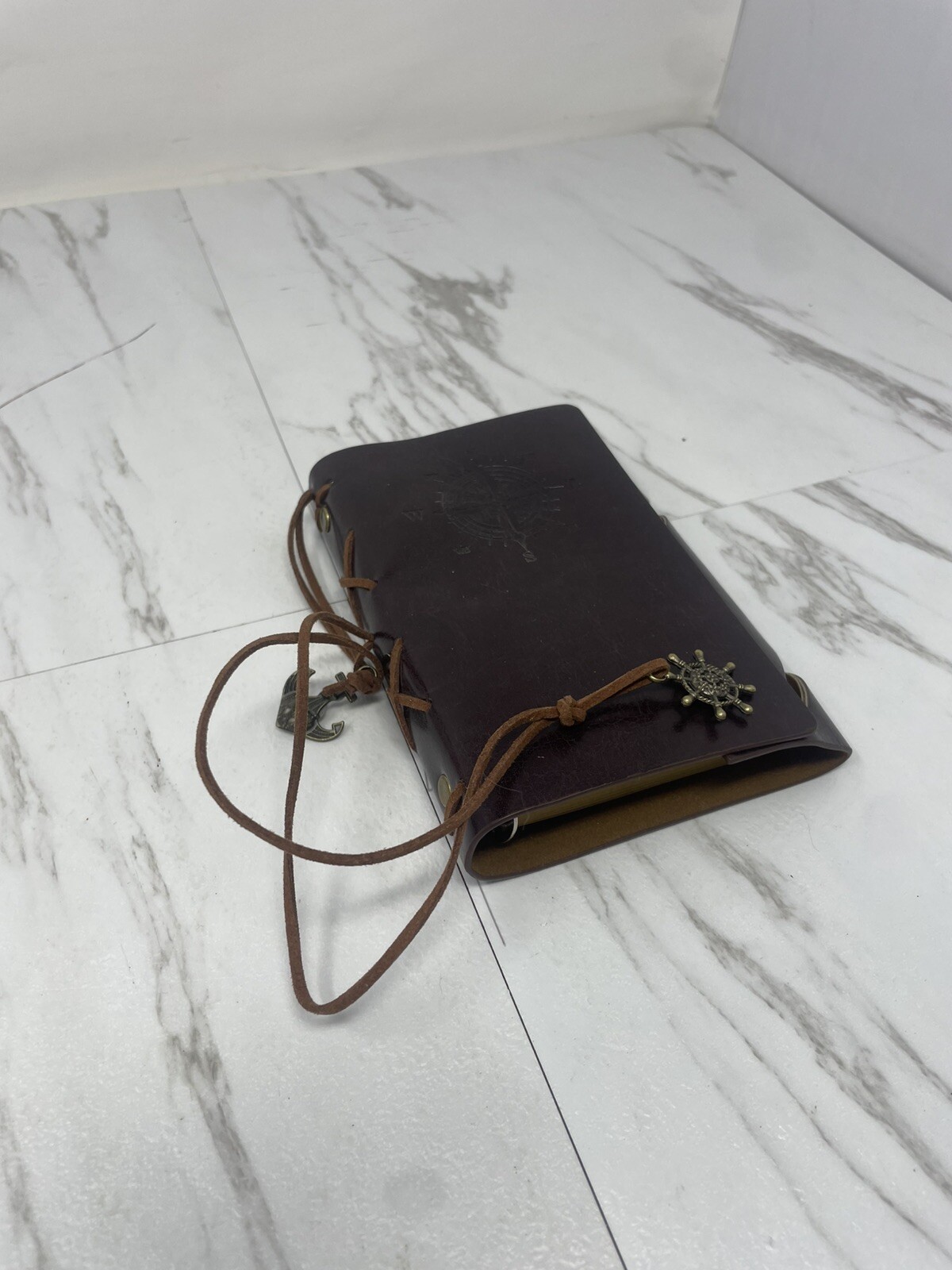 LUXURY Leather Bound Artisan Journal Travel Captain Yellow Pages