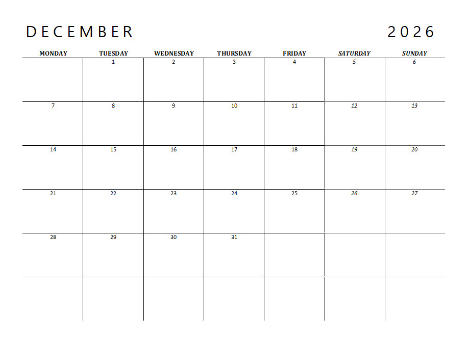 3.99 *ON SALE* 2026 Calendar Printable Landscape,Monthly Planner DOWNLOAD PDF v6
