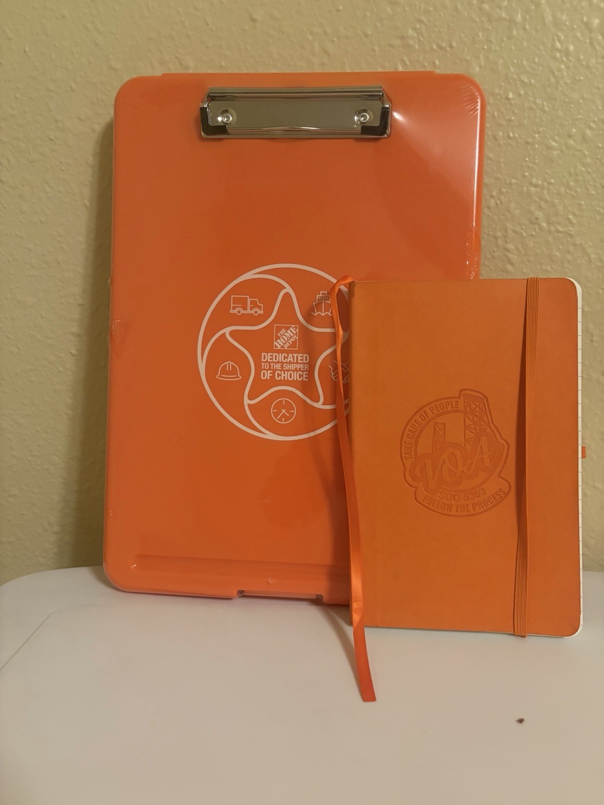 Home Depot Orange Clipboard + VOA Notebook New Clipboard Sealed Blank Planner