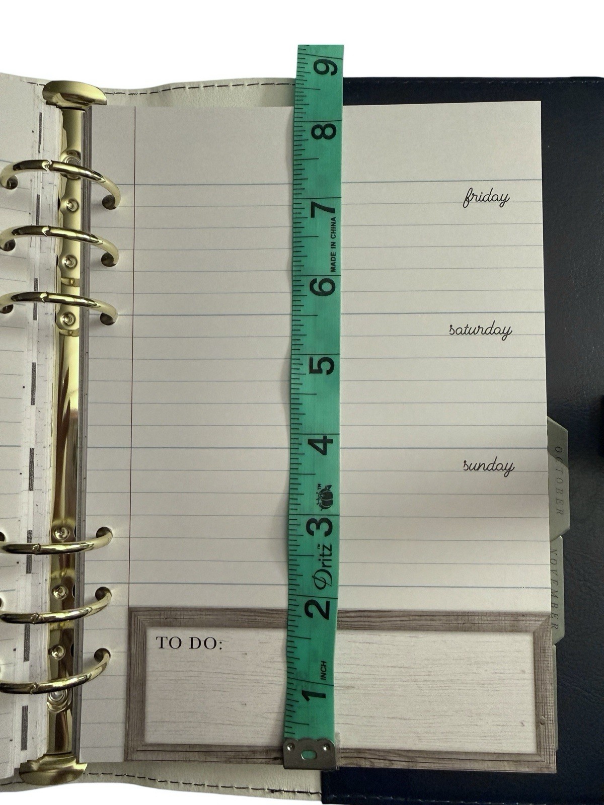 The Paper Studio Agenda 52 Navy Blue White Planner 6 Ring 7.5″ x 5.5″ w/Calendar
