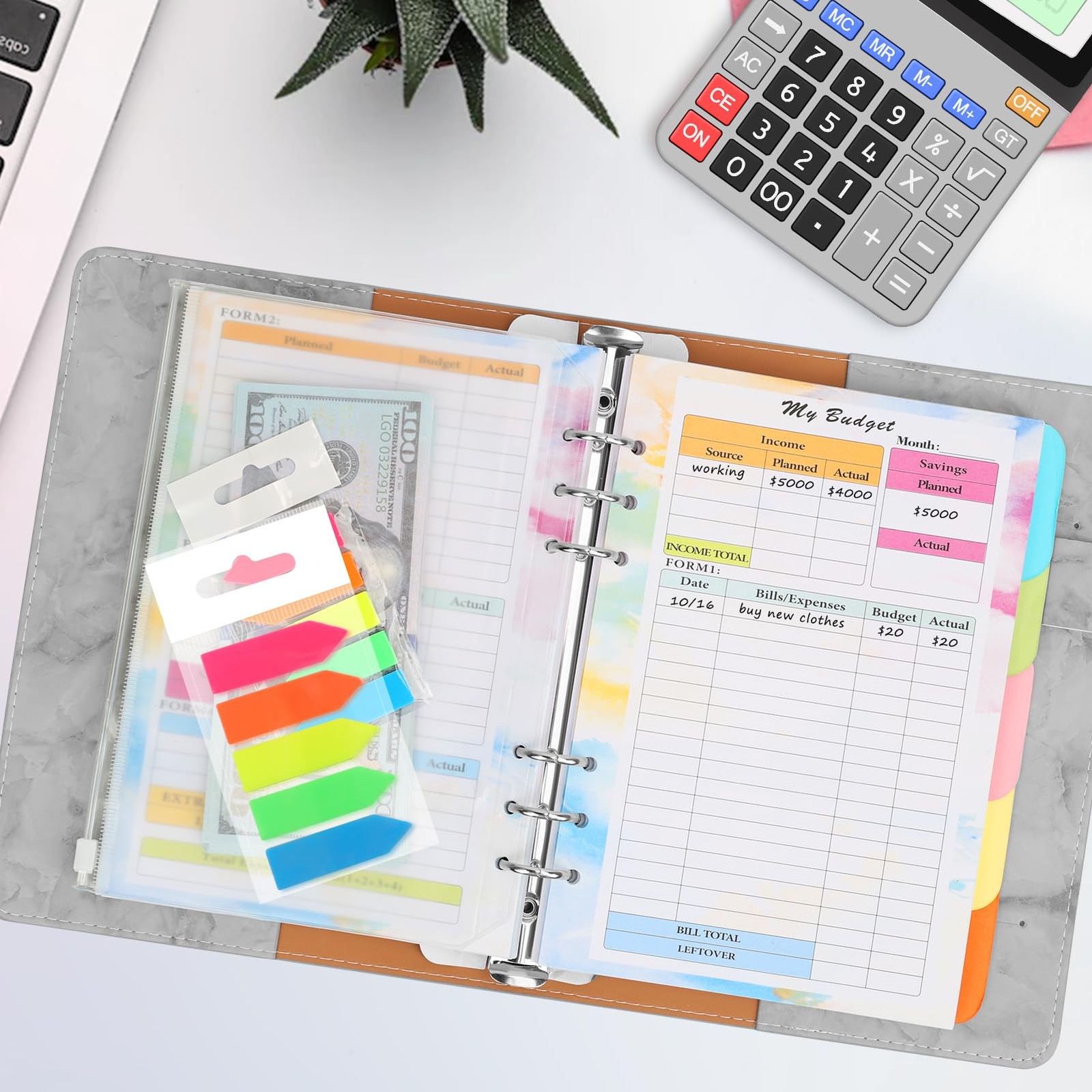 Toplive 7 Pack A5 Planner Inserts Monthly Weekly 7 Pack, Multicolor