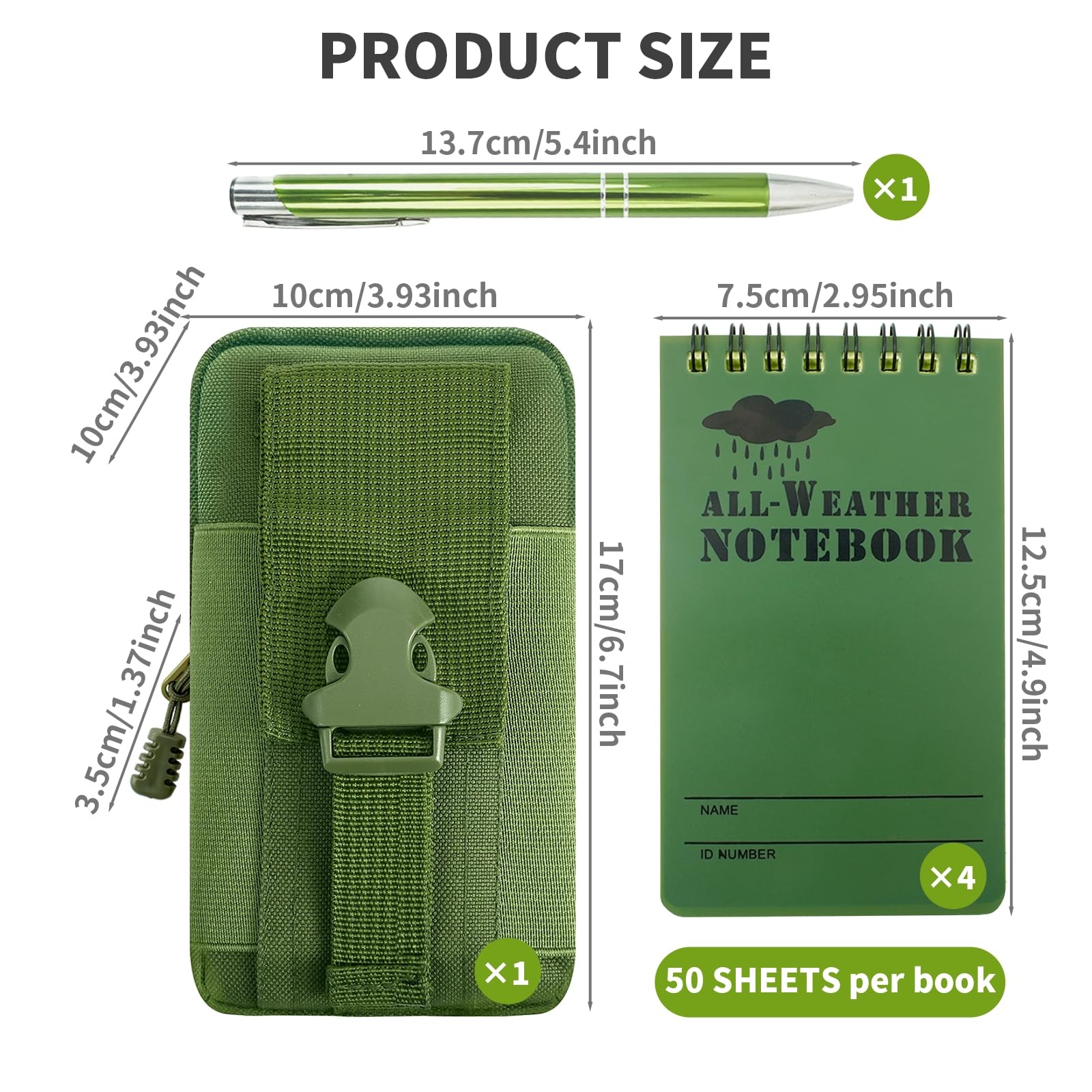 ShioShin 6Pcs Write in the Rain Notebook, Waterproof Notebook, Pocket Noteboo…