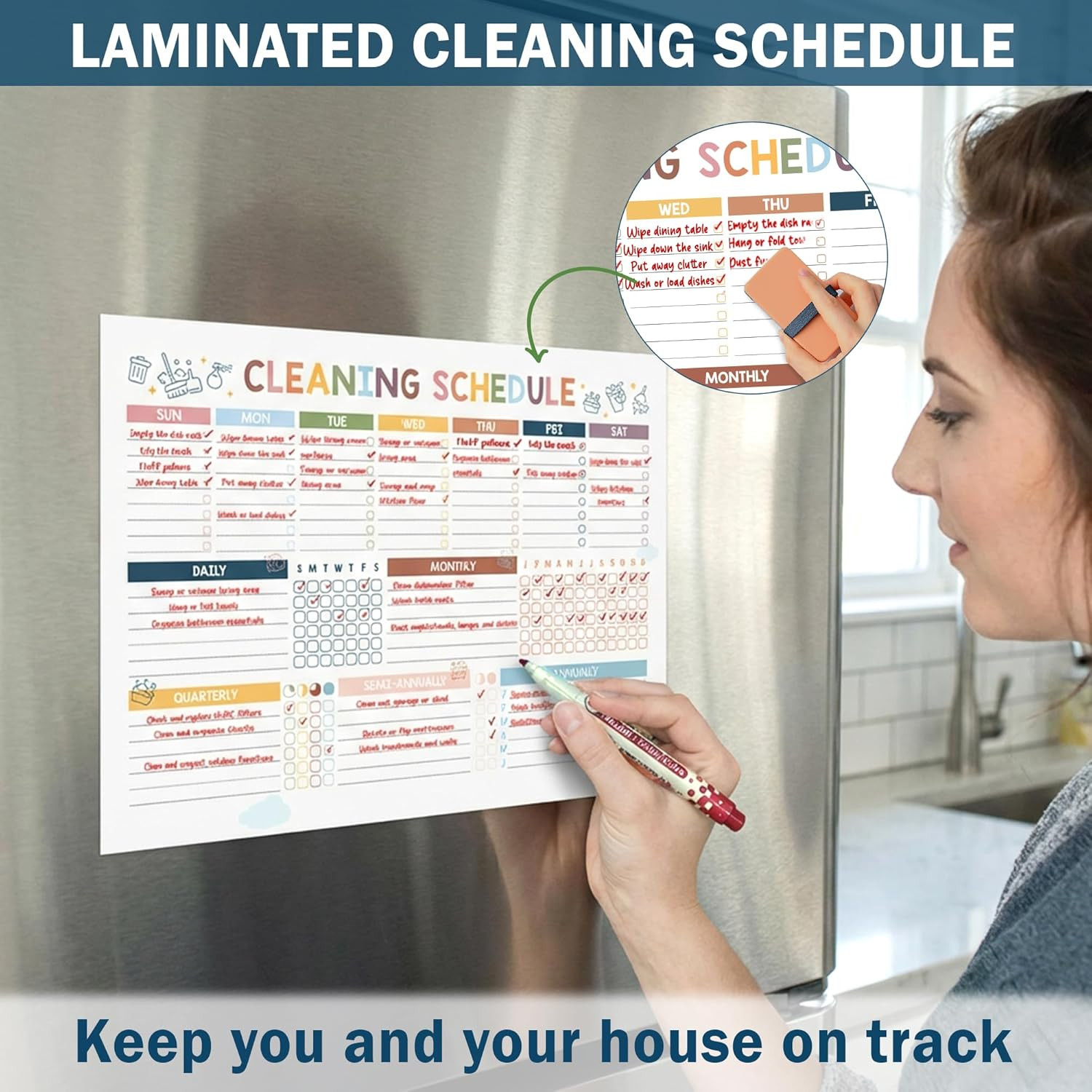 ADHD Cleaning Planner Daily Weekly Monthly Checklist Organizer Version 2
