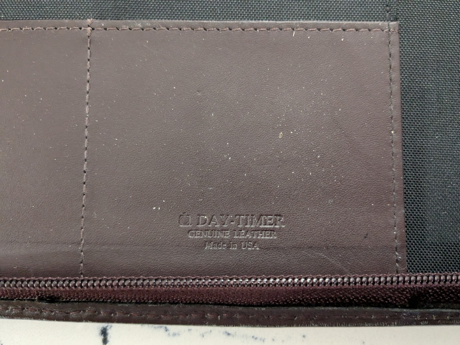 Vintage Day Timer Planner Classic 7-Ring Organizer Zip Brown Leather Folio
