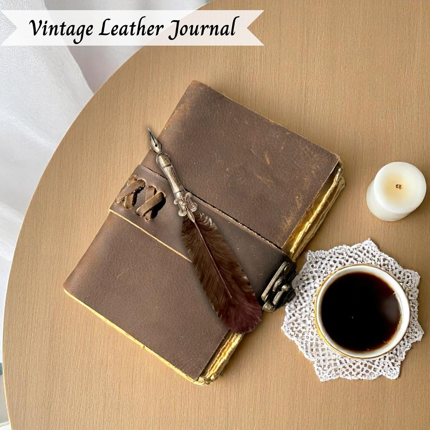 Small Vintage Leather Journal – 4″ X 6″ Book of Spell Handmade Leather Bound