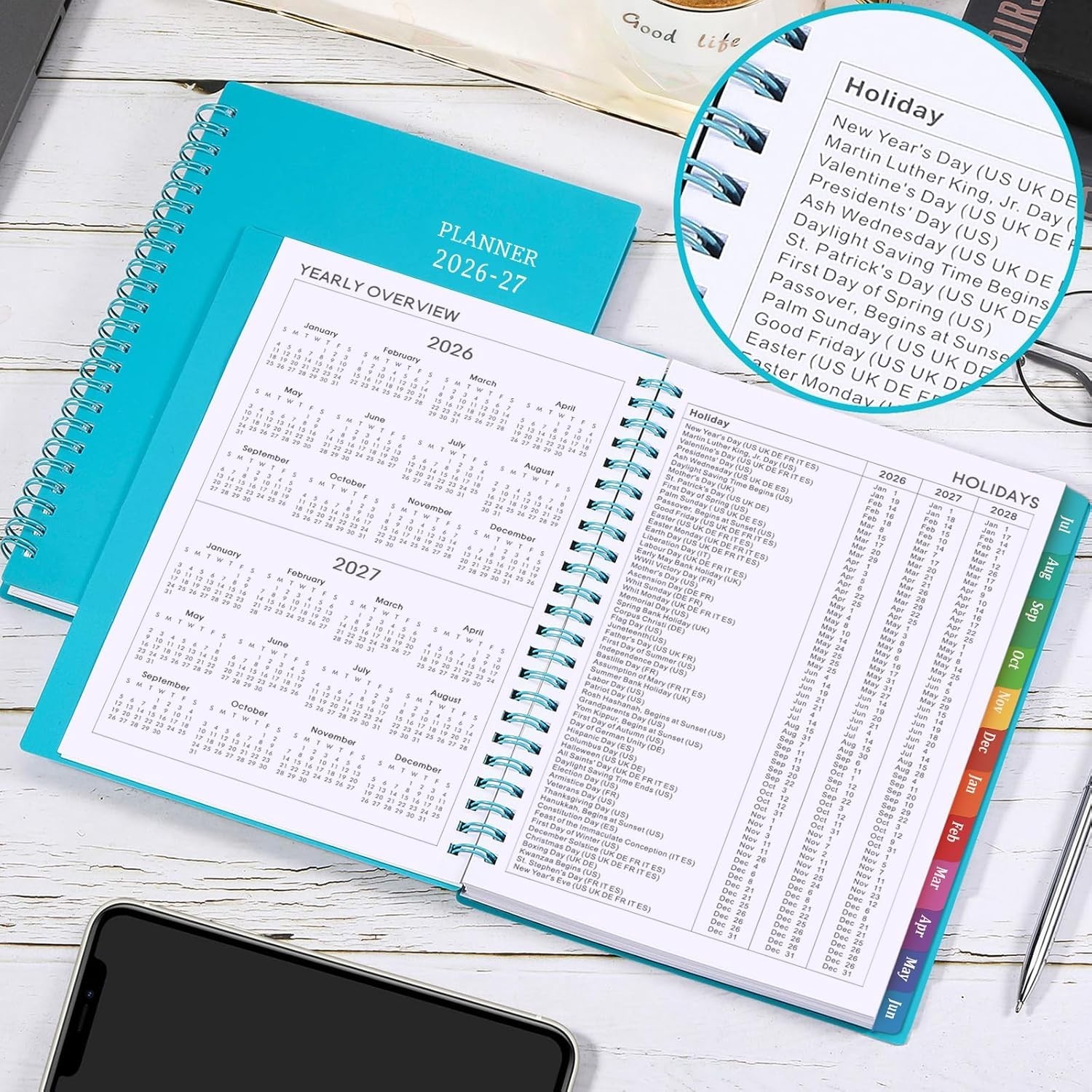 Elegant 2026-2027 Planner A5 Size with High-Quality Paper & Flexible Cover