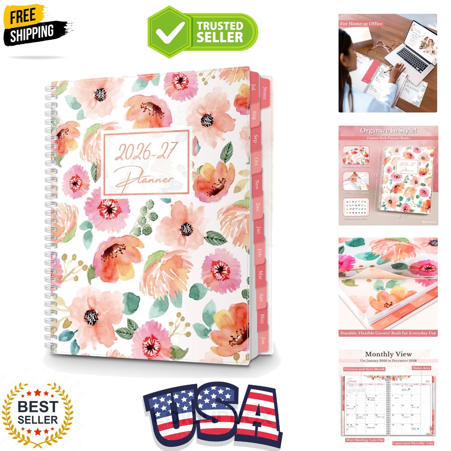 Planner 2026-2027 8.5×11, Academic Monthly and Weekly Calendar Planner, Jul …