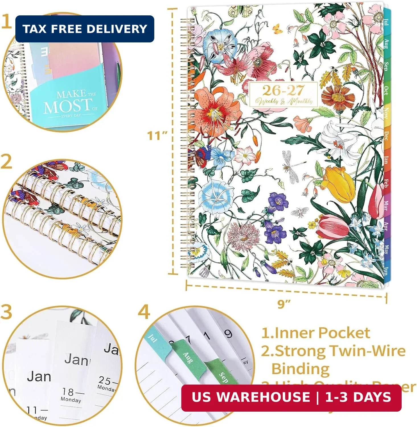 Planner 2026-2027 – 2026-2027 Planner Weekly and Monthly from Jul. 2026 – Jun. 2