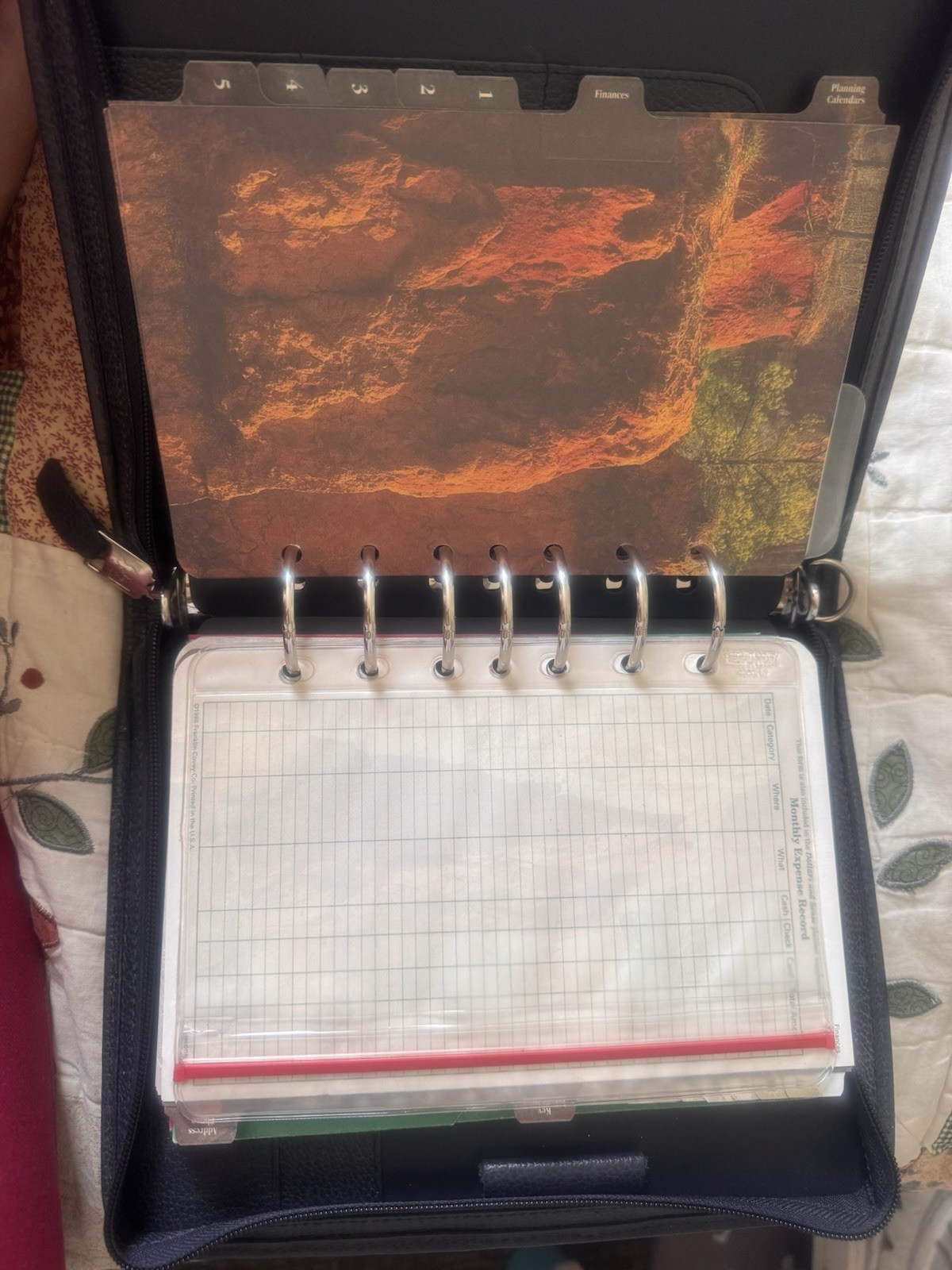 Vtg Franklin Covey Planner 7 Ring Top Grain Verona Leather Blue 1996-97 Bundle