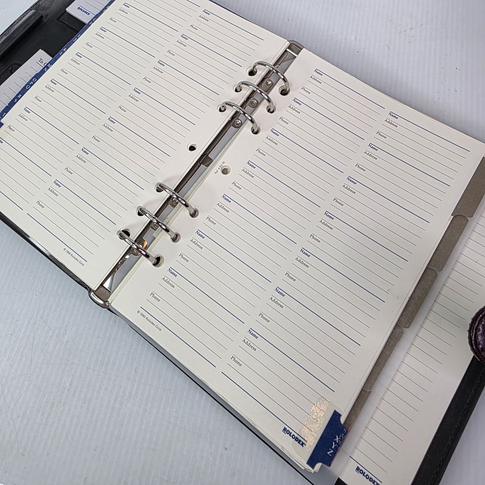 Vintage Rolodex Personal Organizer 8.5×6.5 Faux Leather 6 Ring Burgundy Snap
