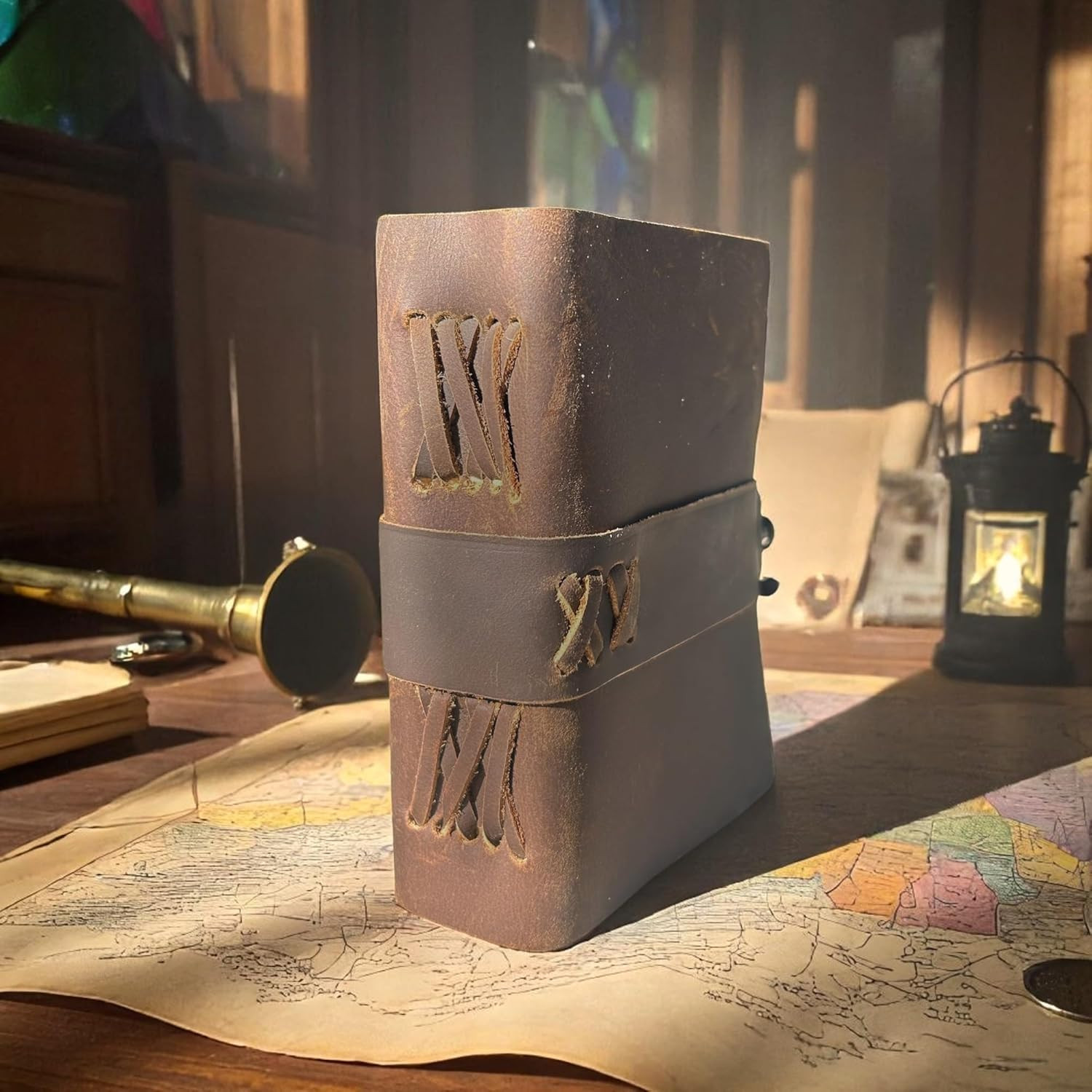 Small Vintage Leather Journal – 4″ X 6″ Book of Spell Handmade Leather Bound