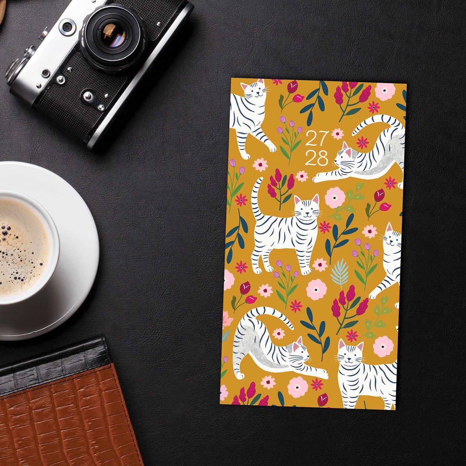 Kitty Vibes 2-Year 2027-28 3.5″ x 6.5″ Monthly Pocket Planner