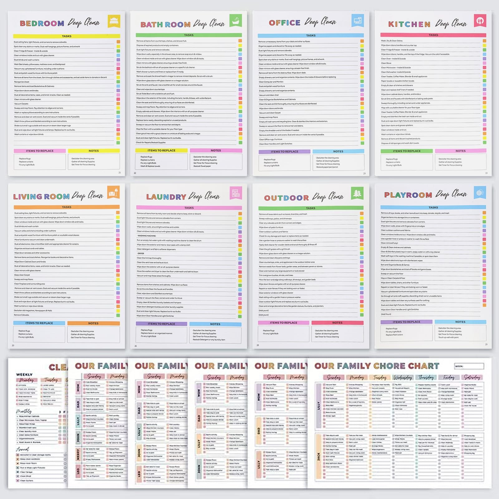 Adhd Cleaning Planner, Cleaning Schedule And Checklist Organizer, Daily Weekly