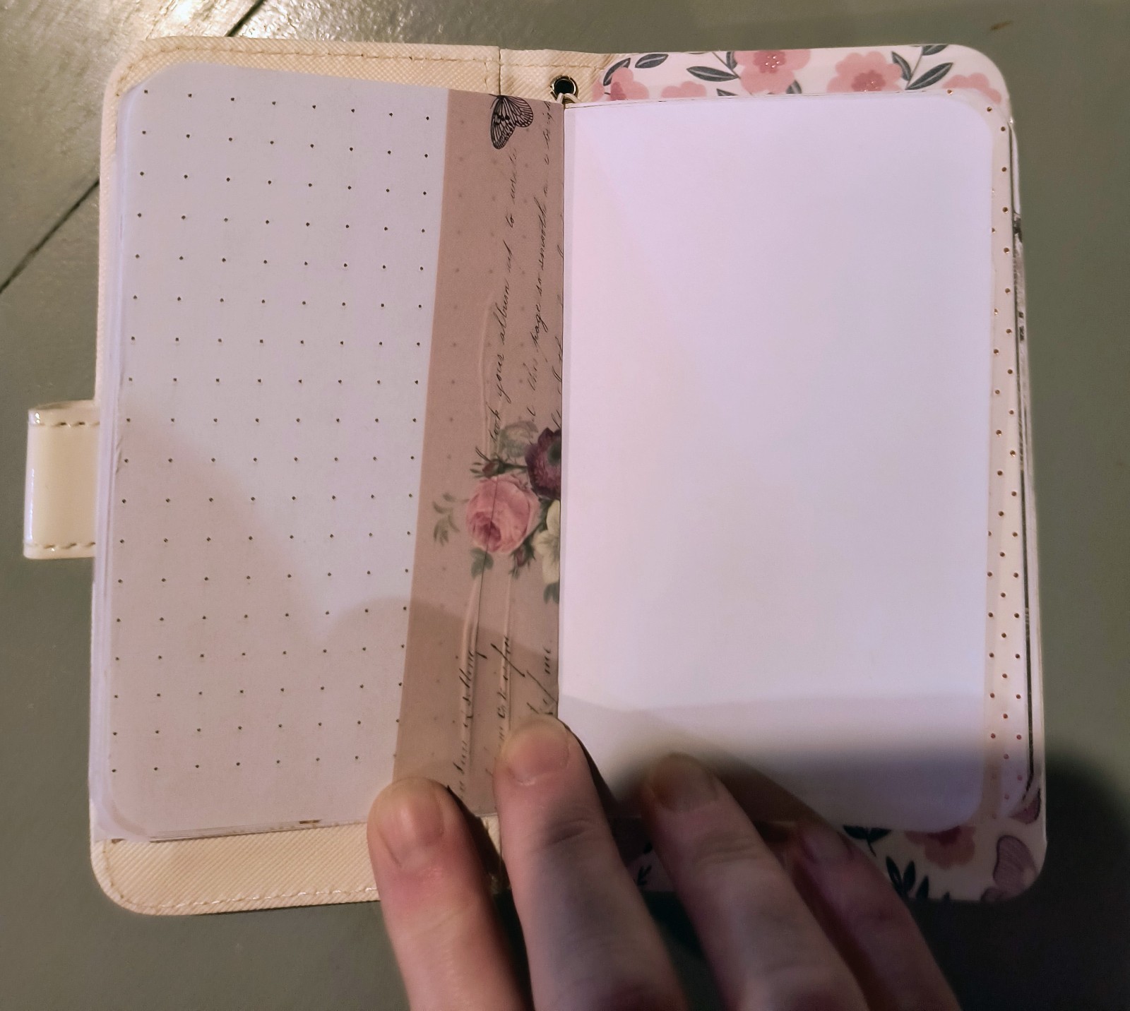 small upcycled phone case junk journal white religious theme with pen